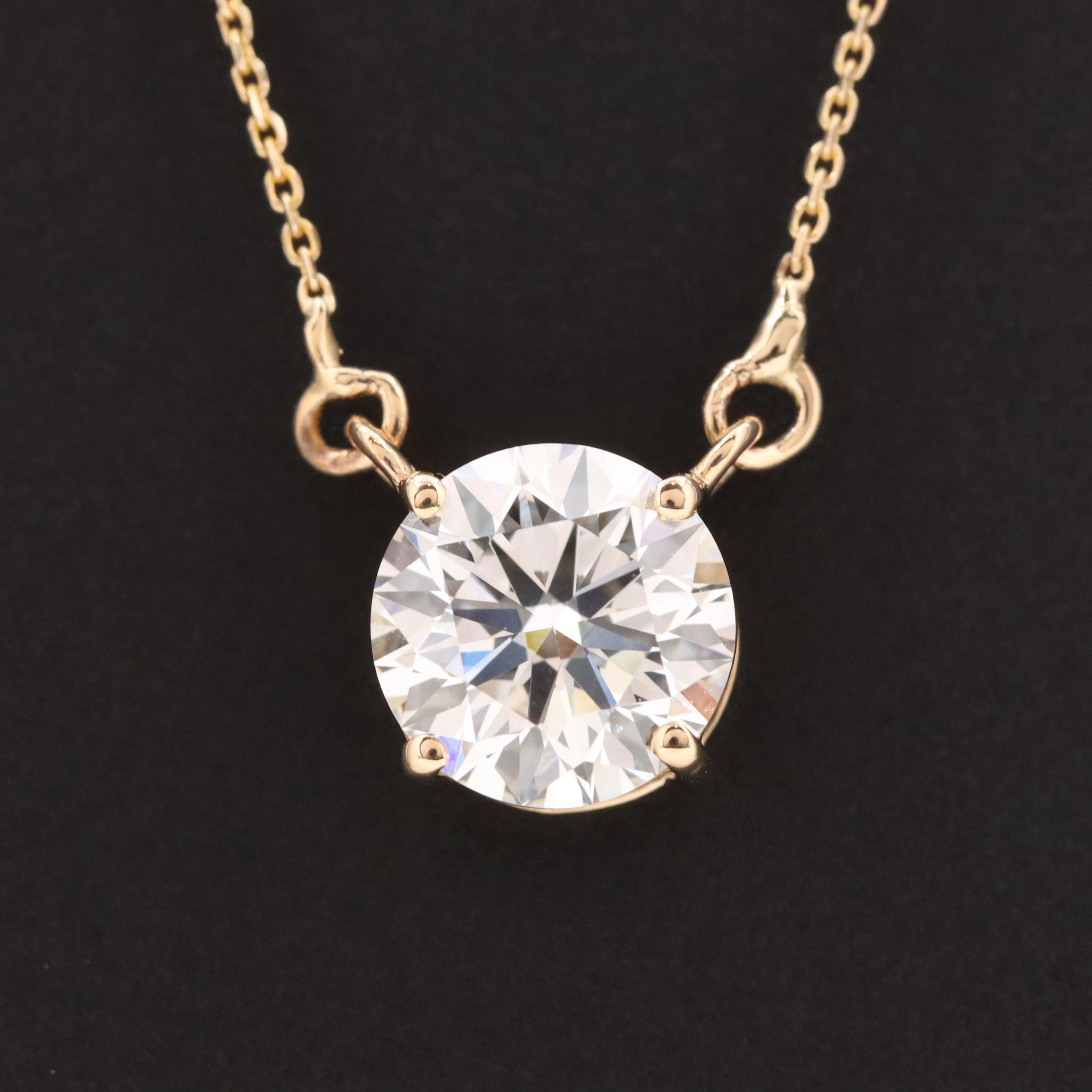 14K 2.03 CT Lab Grown Diamond Necklace with IGI Report