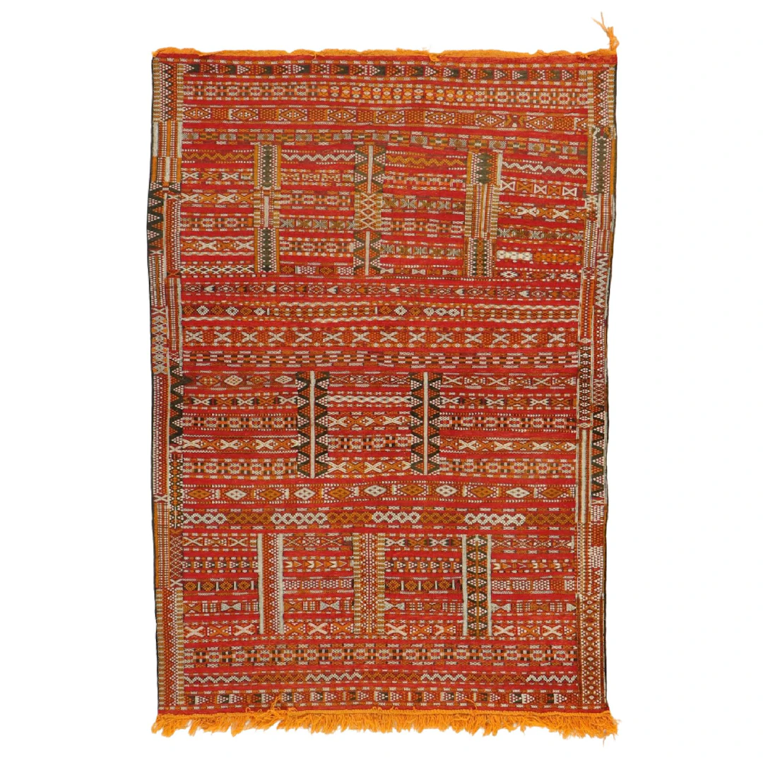4'1 x 6'1 Handmade Turkish Mut Cicim Area Rug