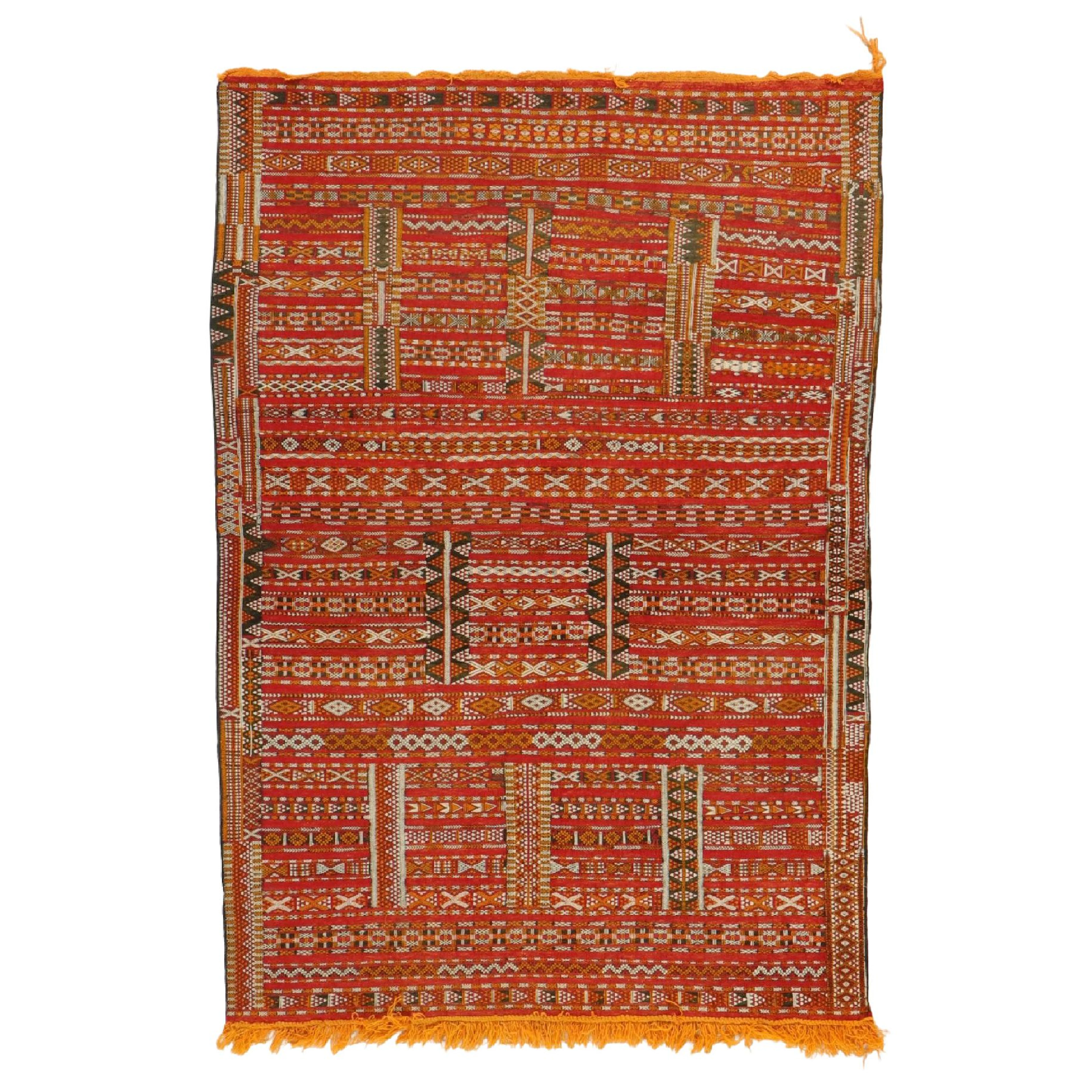 4'1 x 6'1 Handmade Turkish Mut Cicim Area Rug