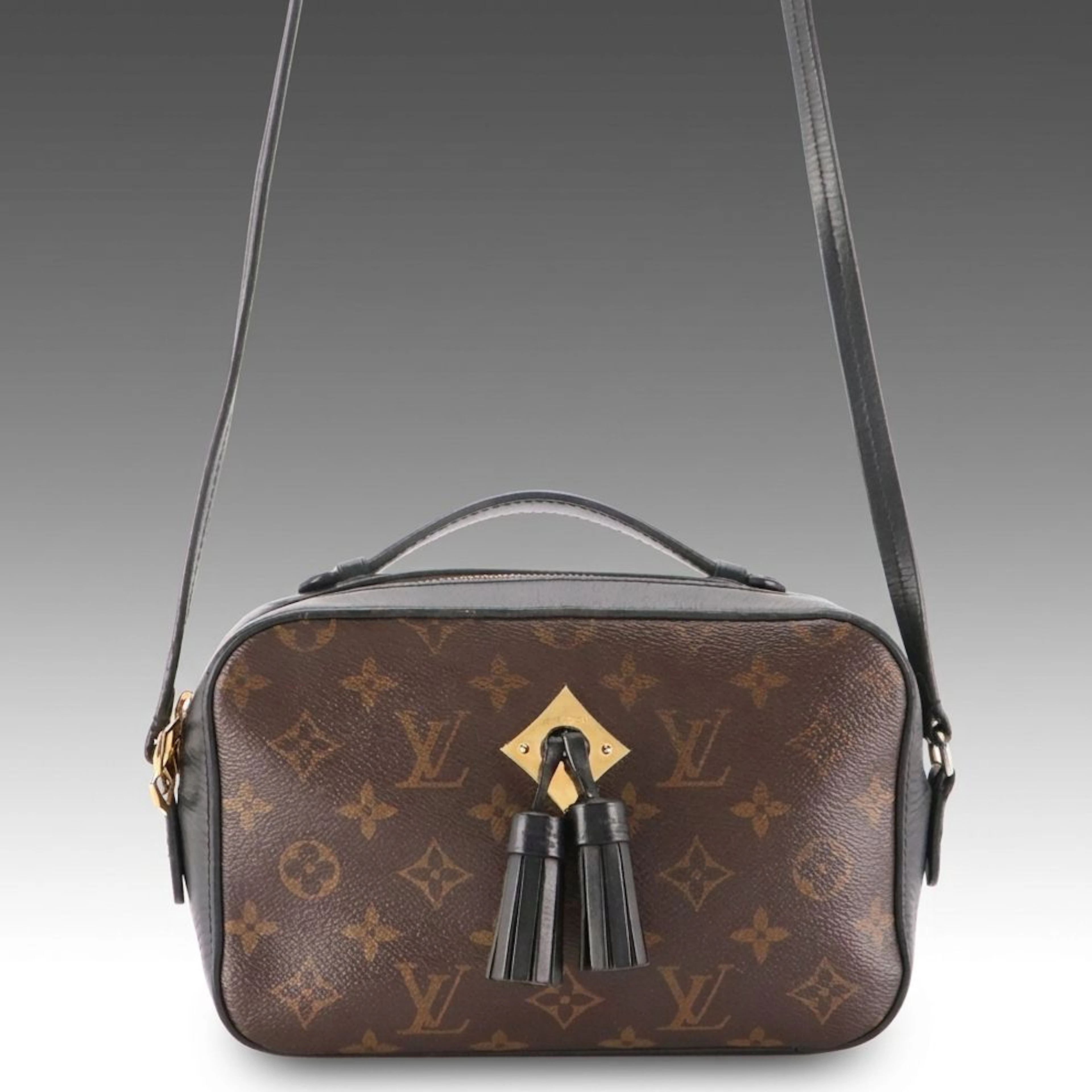 Louis Vuitton Saintonge Camera Crossbody Bag in Monogram Canvas & Black Leather