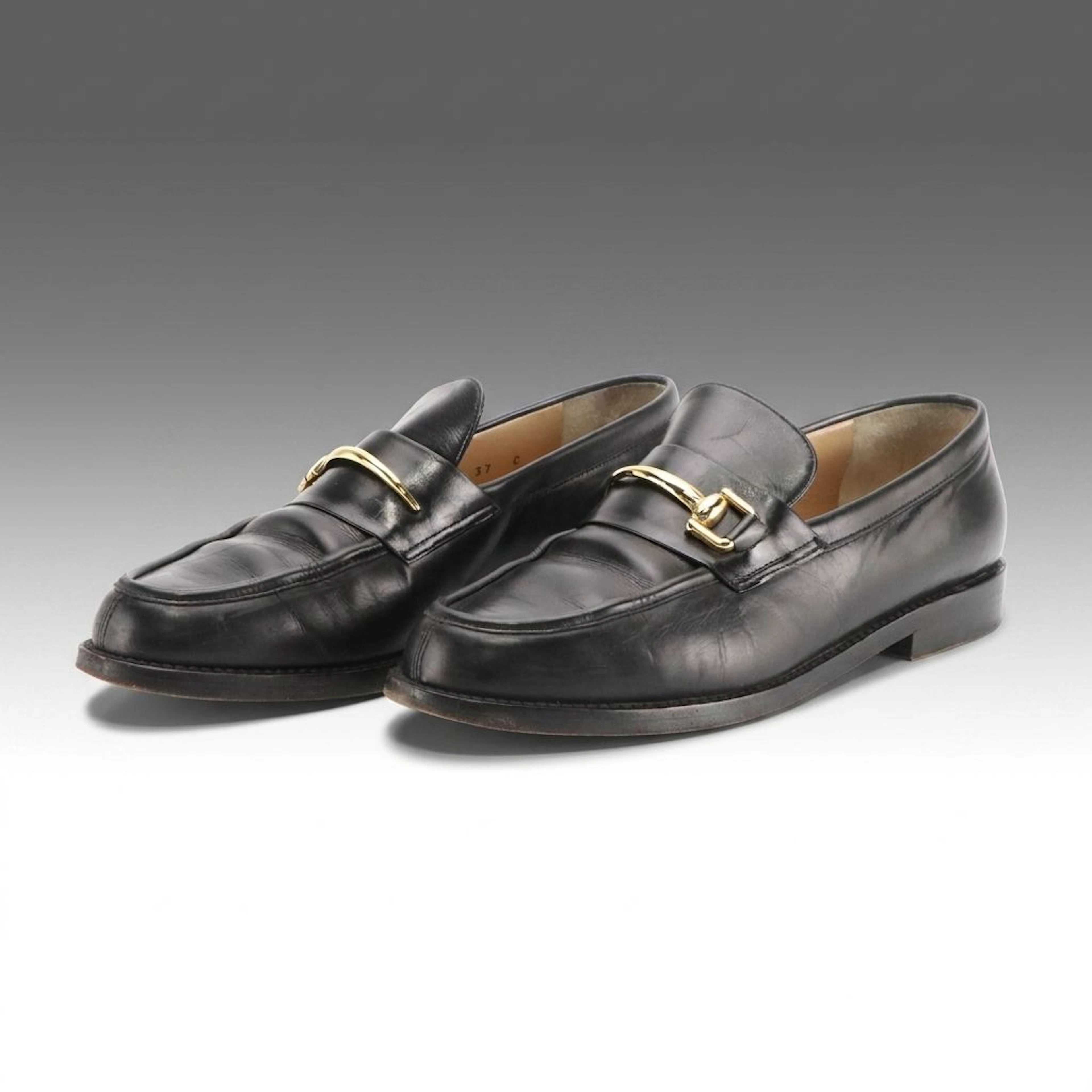 Gucci Hasler Horsebit Leather Loafers with Box
