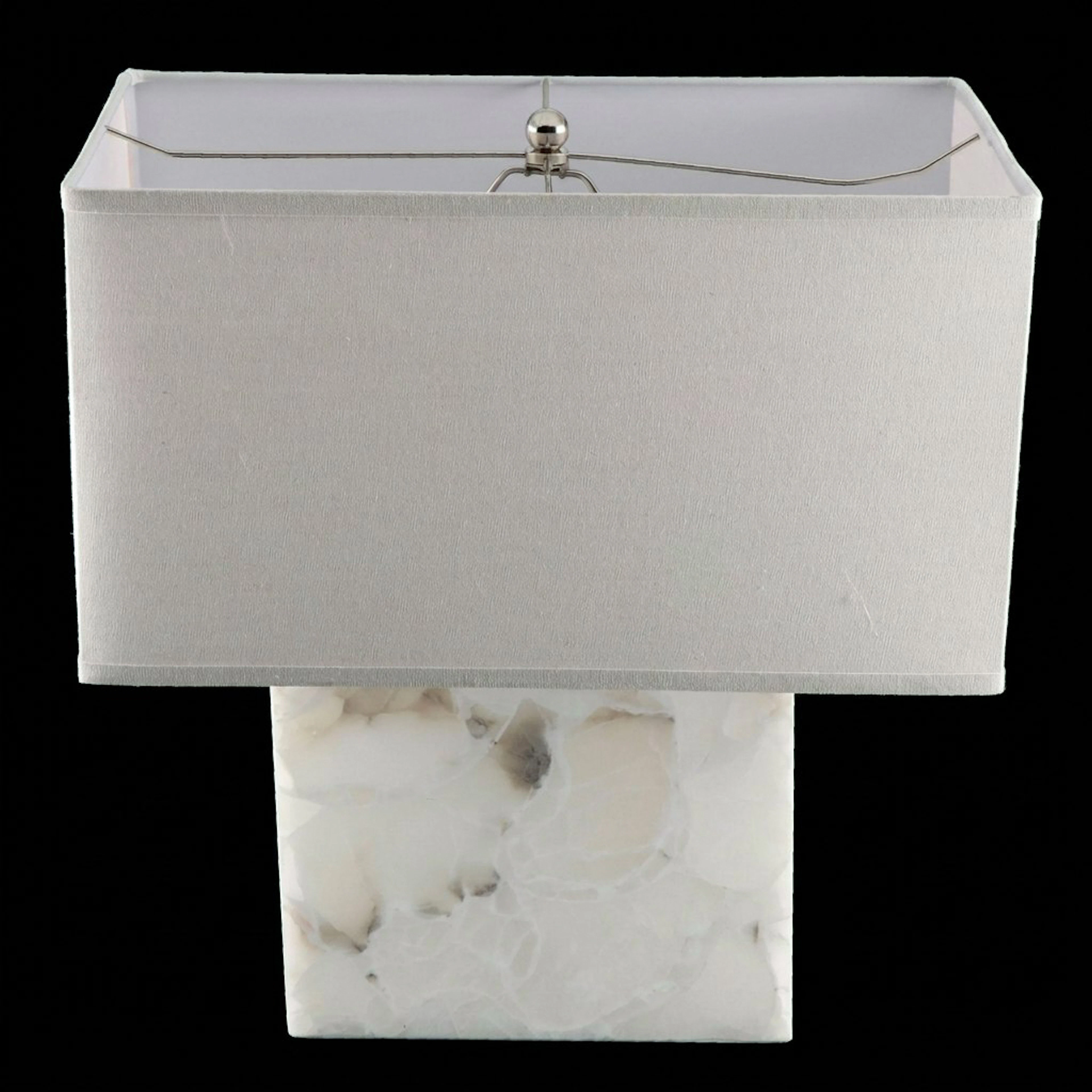 Marble Table Lamp with Rectangular Fabric Shade