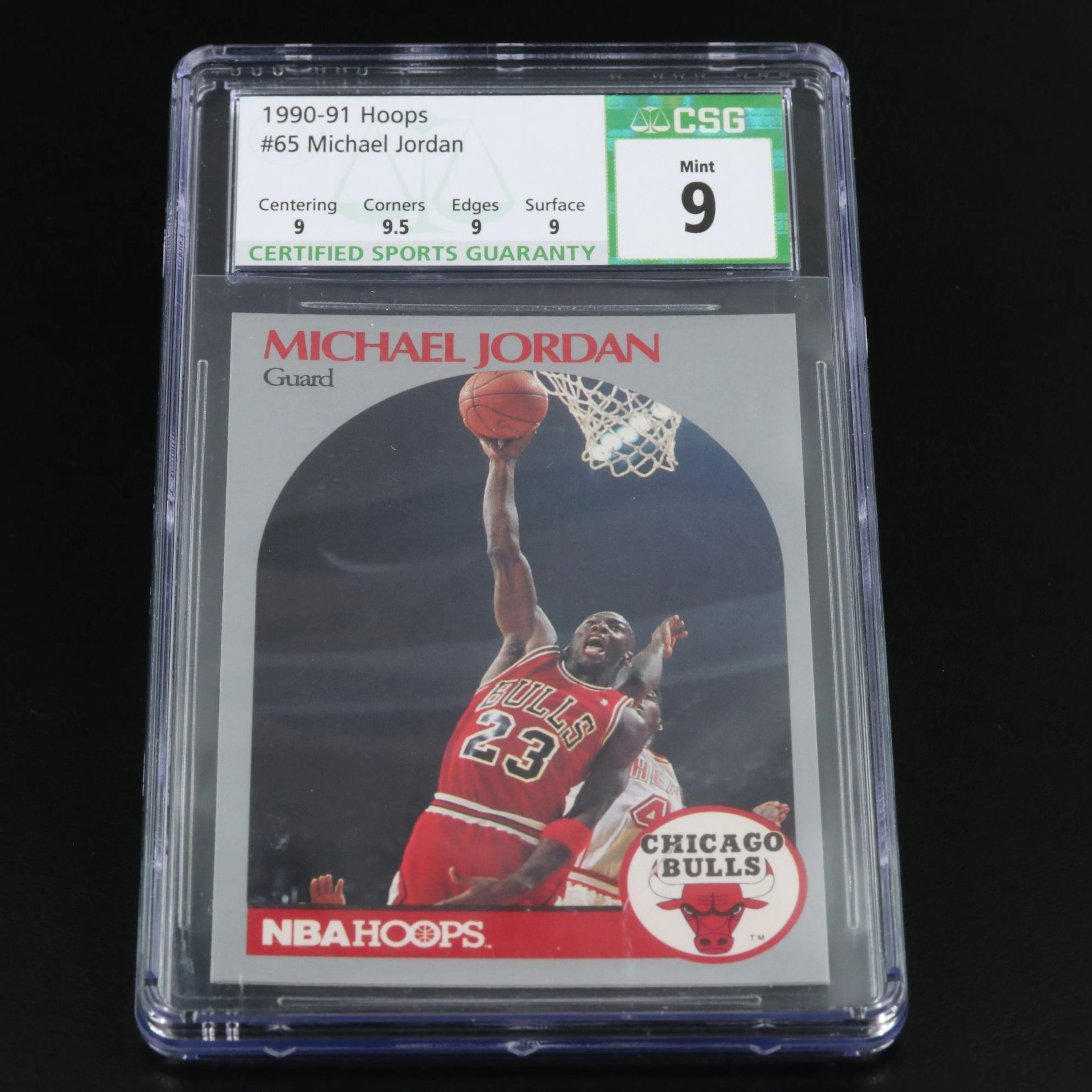 1990-91 NBA Hoops Michael Jordan Chicago Bulls Basketball Card Graded CSG 9
