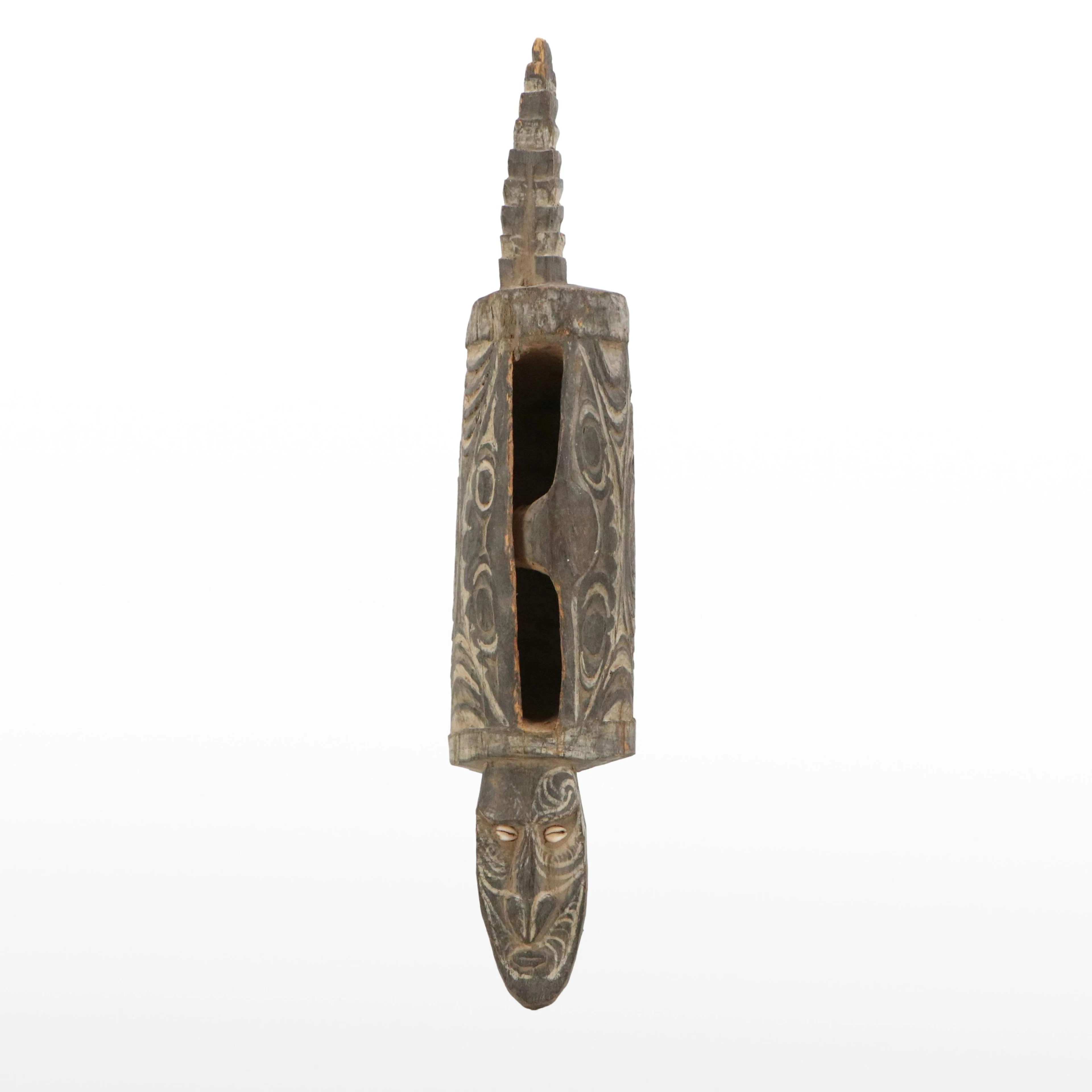 Papua New Guinea Sepik Region Hand-Carved Crocodile Split Gong
