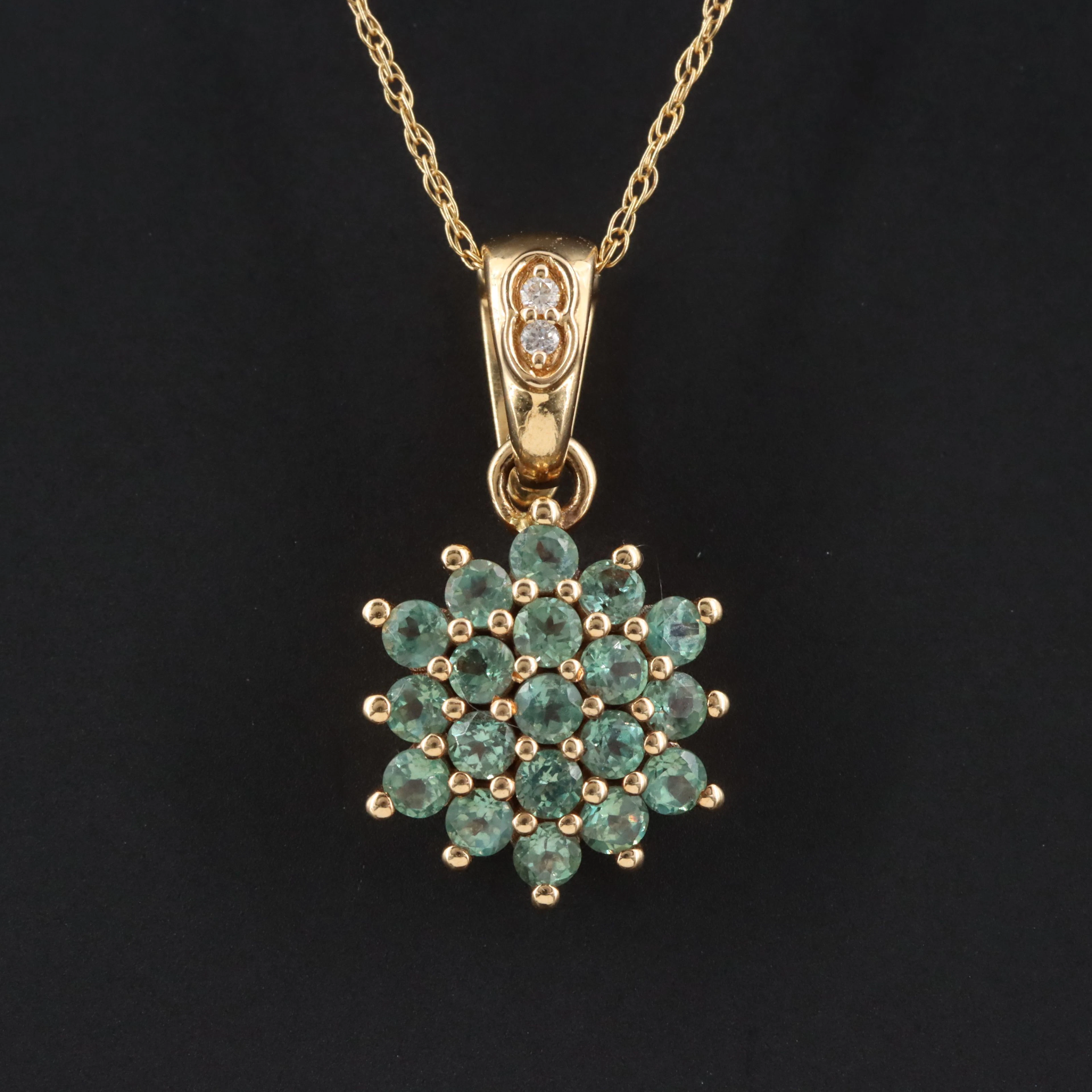 Chromia 18K Alexandrite and Diamond Enhancer Pendant Necklace