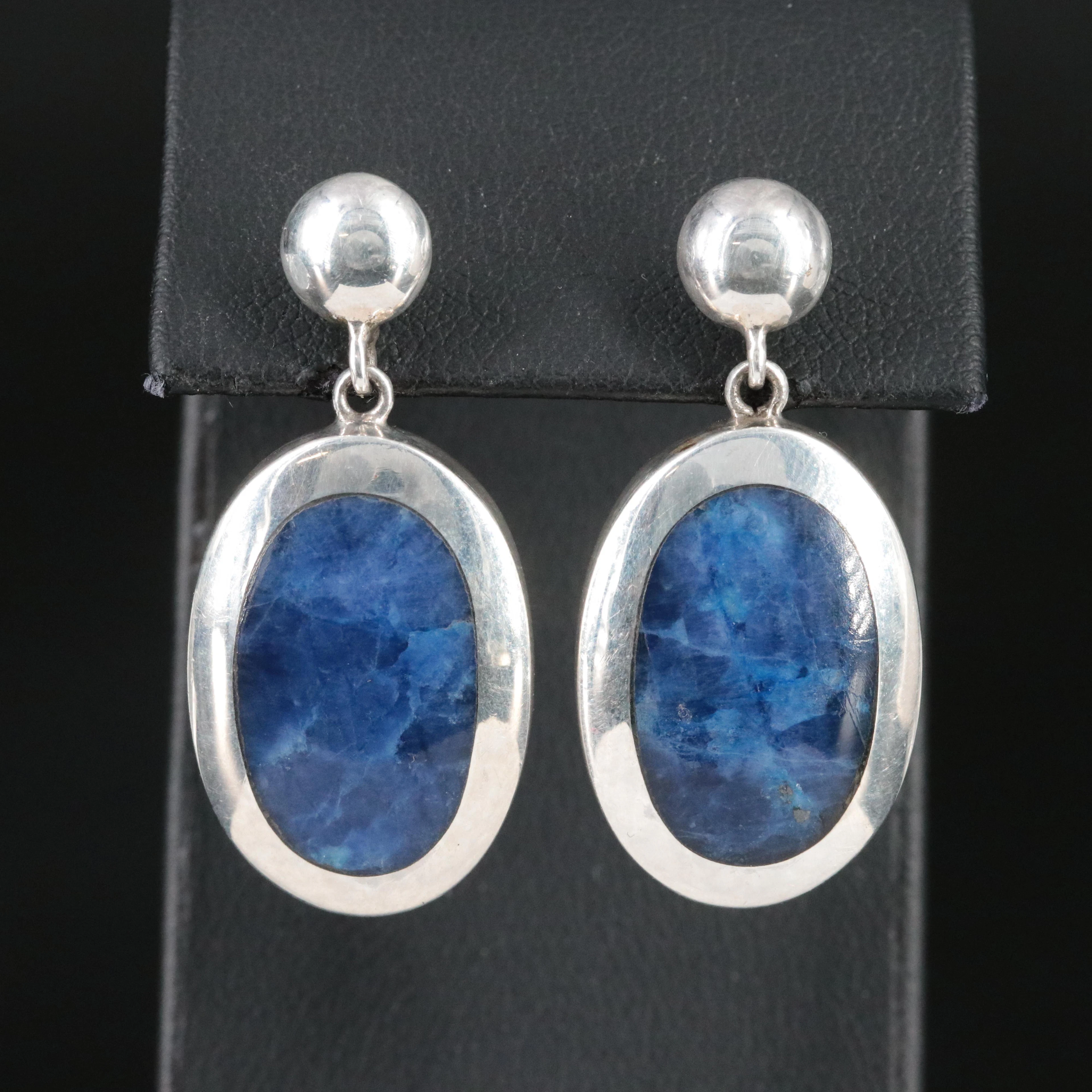 950 Silver Sodalite Earrings