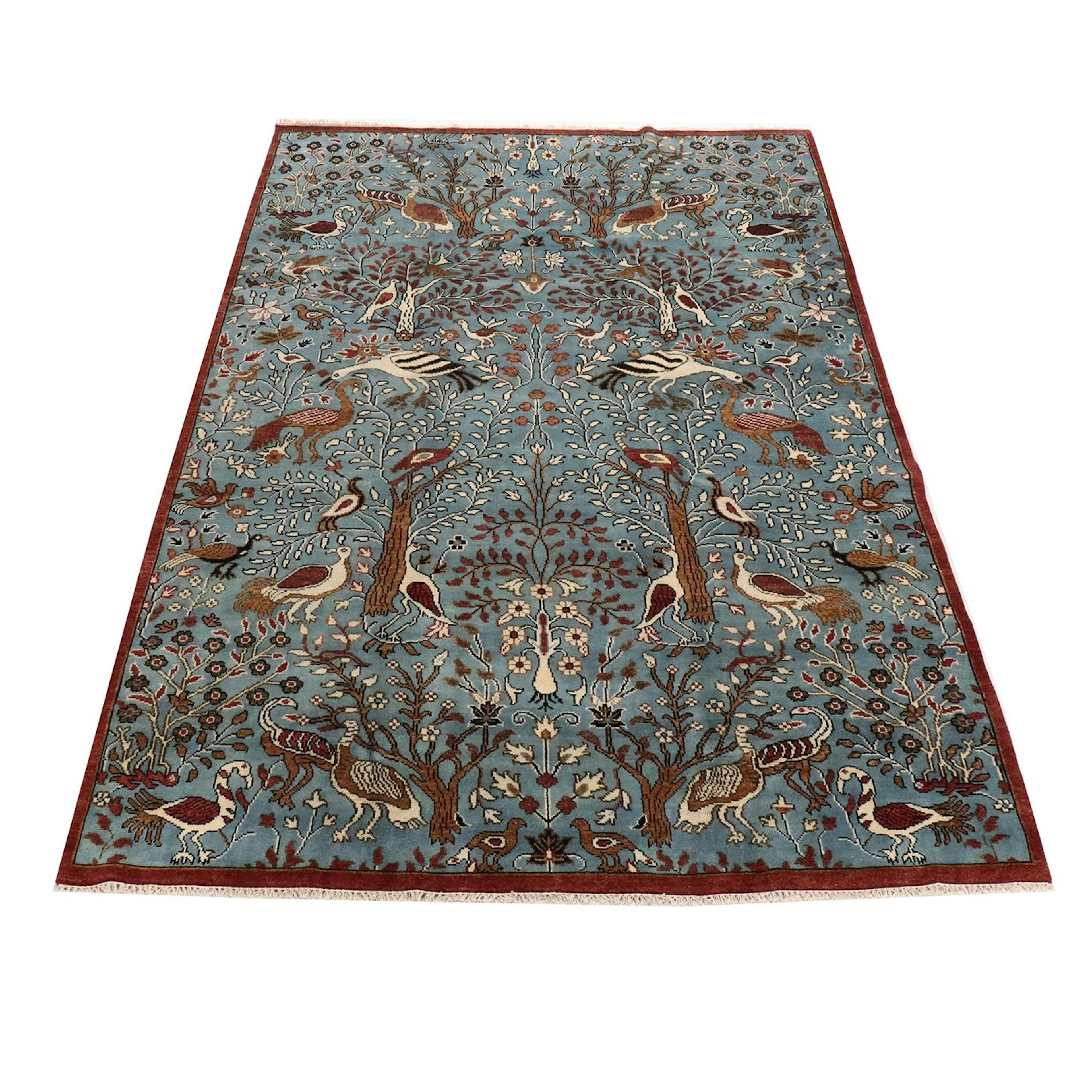 9'9 x 13'11 Hand-Knotted Indo-Persian Serapi Tree of Life Area Rug