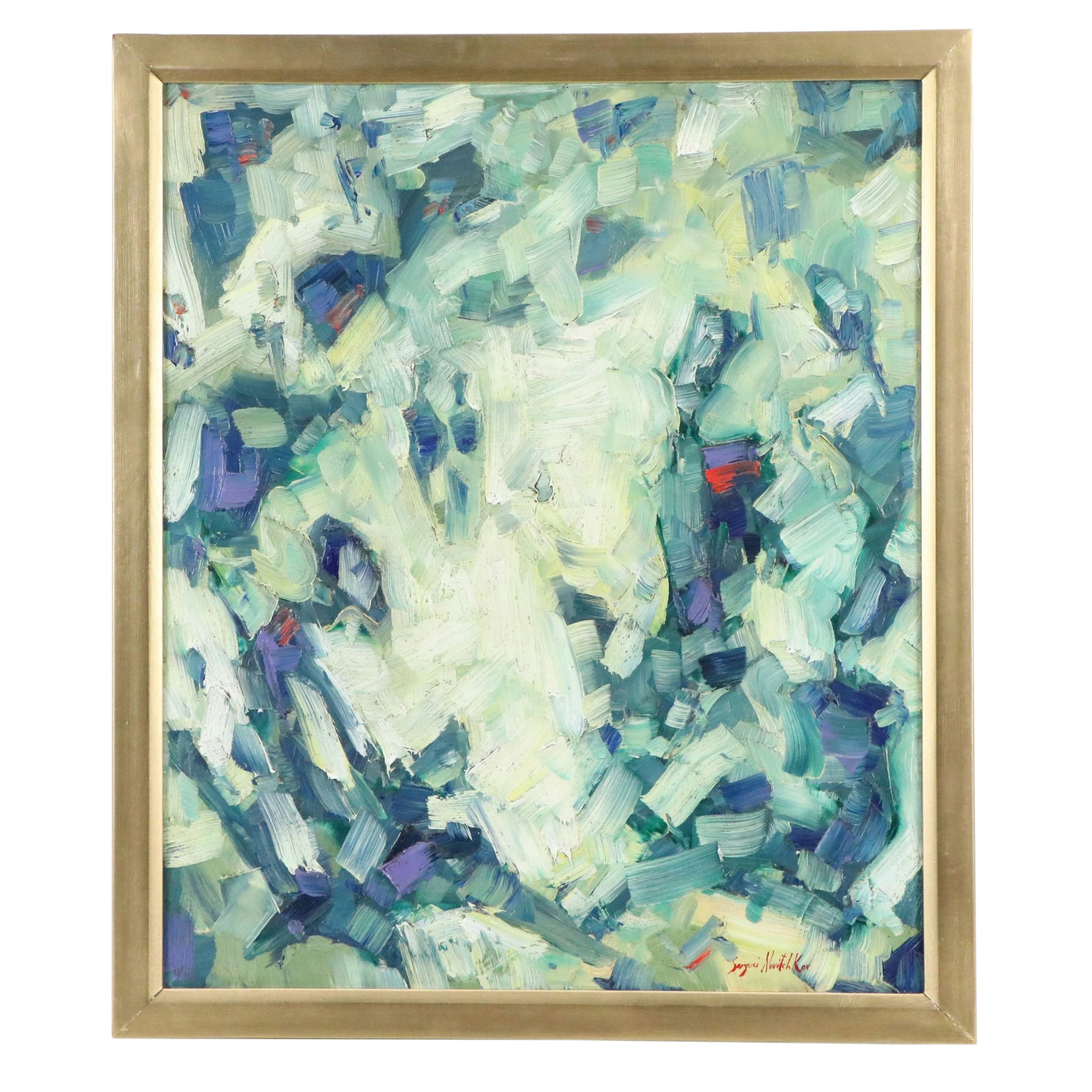 Serguei Novitchkov Abstract Impasto Oil Painting "Ebb of Doubt," 2026