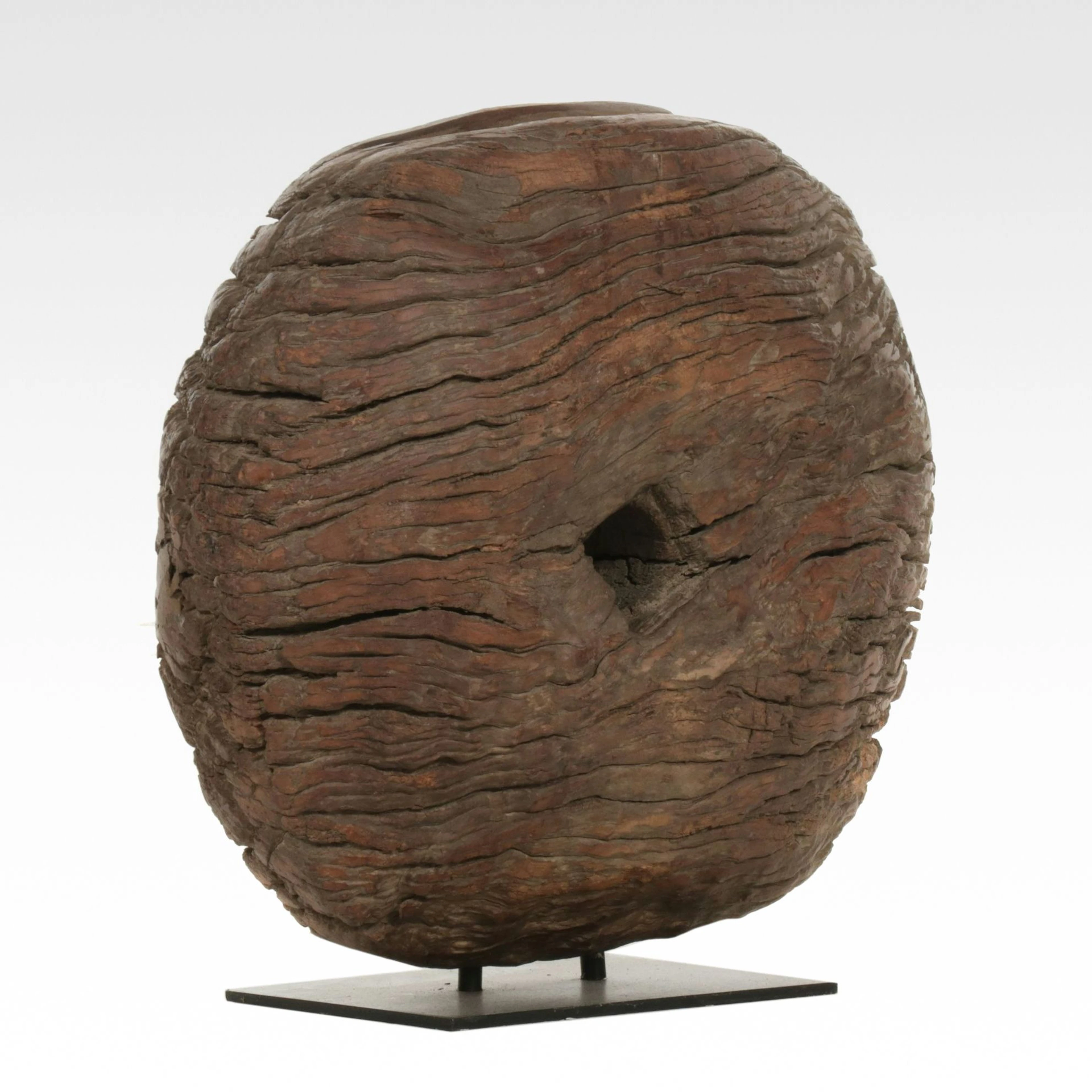 Rustic Wooden Cart Wheel on Metal Stand