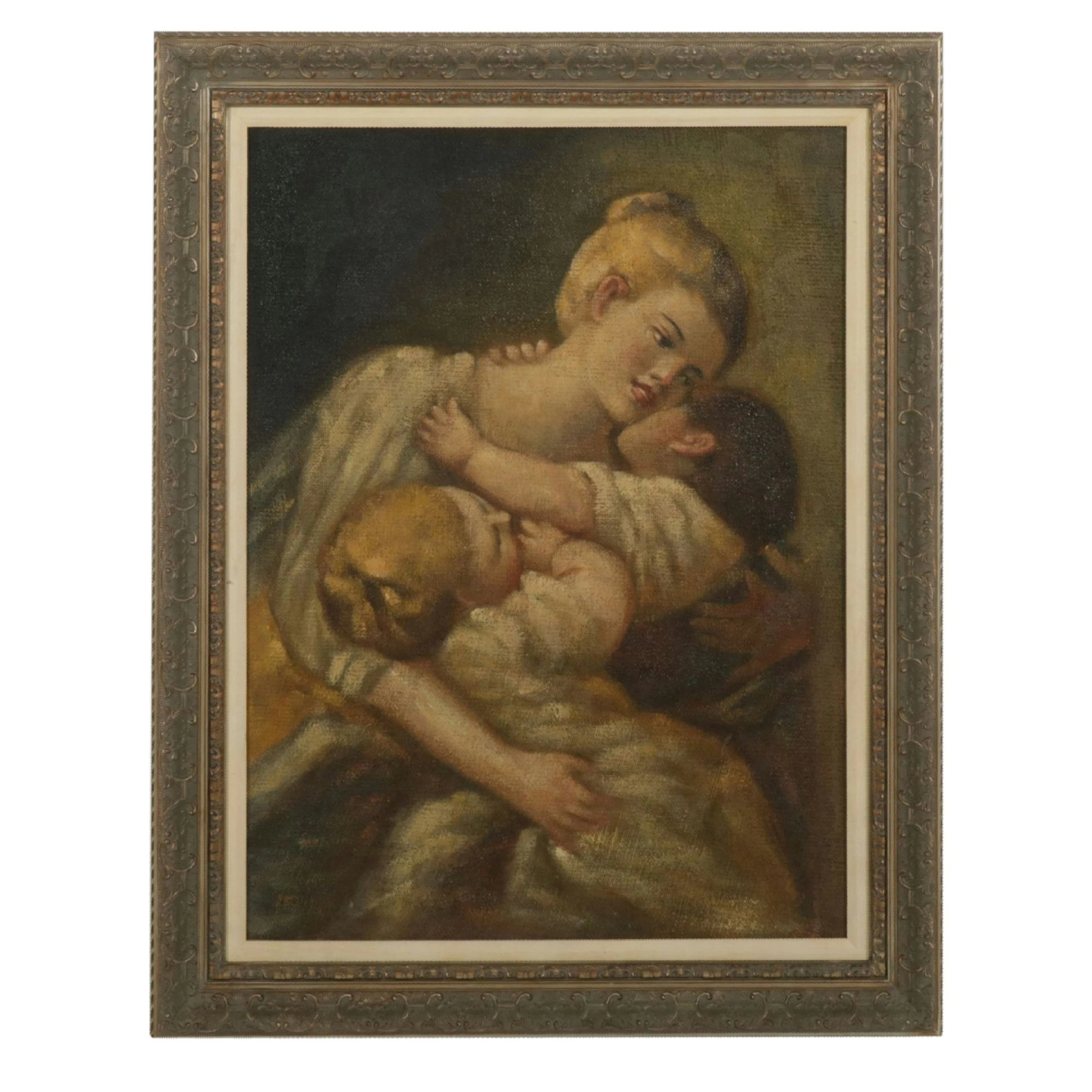 Uttermost Oil Painting over Giclée after Jean-Honoré Fragonard "Mother Kiss"
