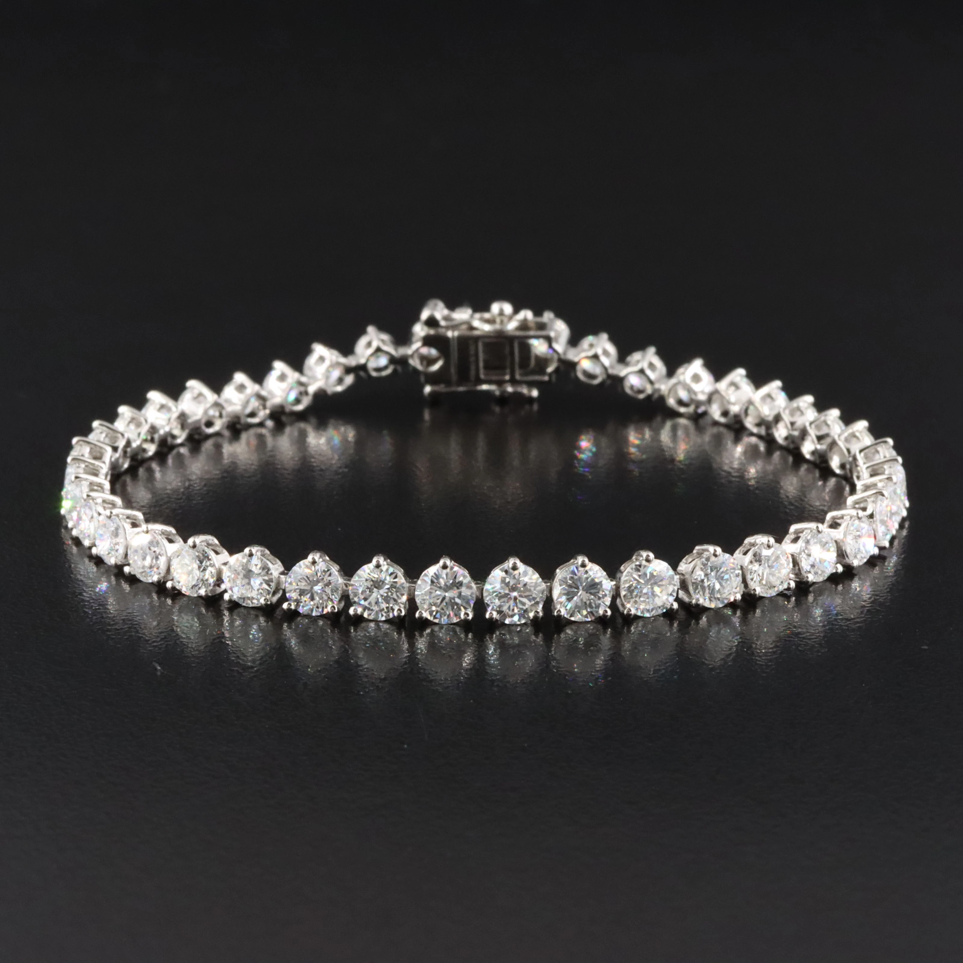 Platinum 6.92 CTW Diamond Graduated Bracelet