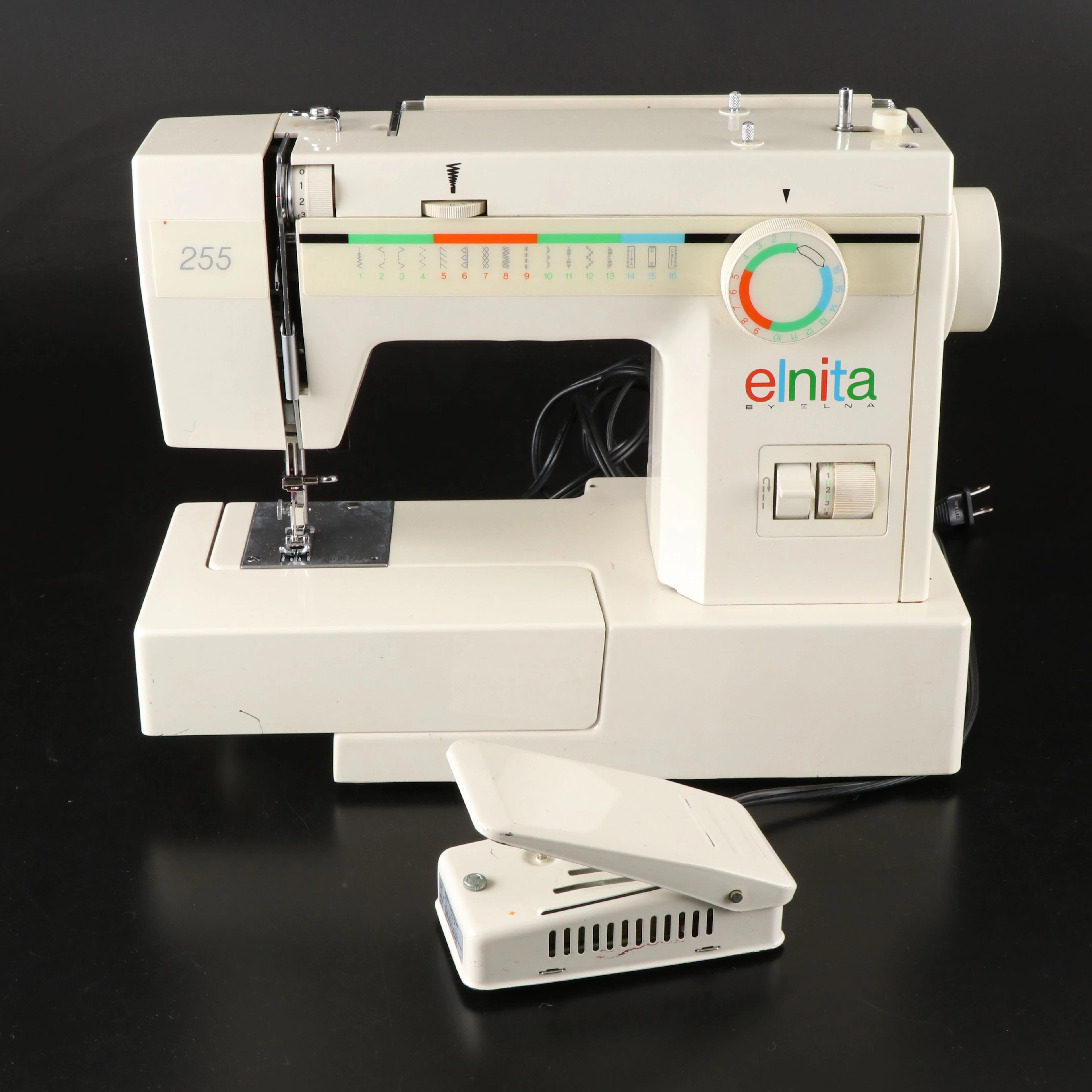 Elna Elnita 255 Sewing Machine with Carrying Case, 1990s