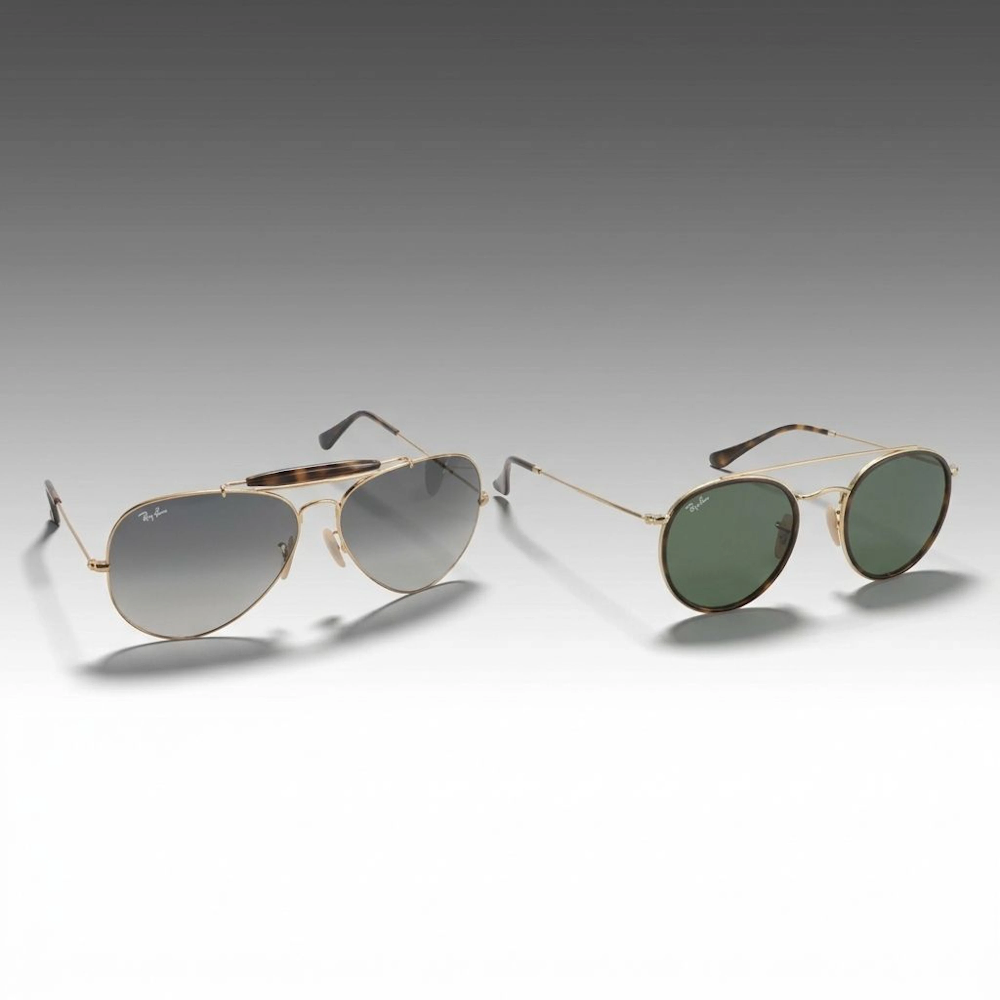 Ray-Ban RB3647-N Round and RB3029 Outdoorsman II Aviator Sunglasses W/ Case