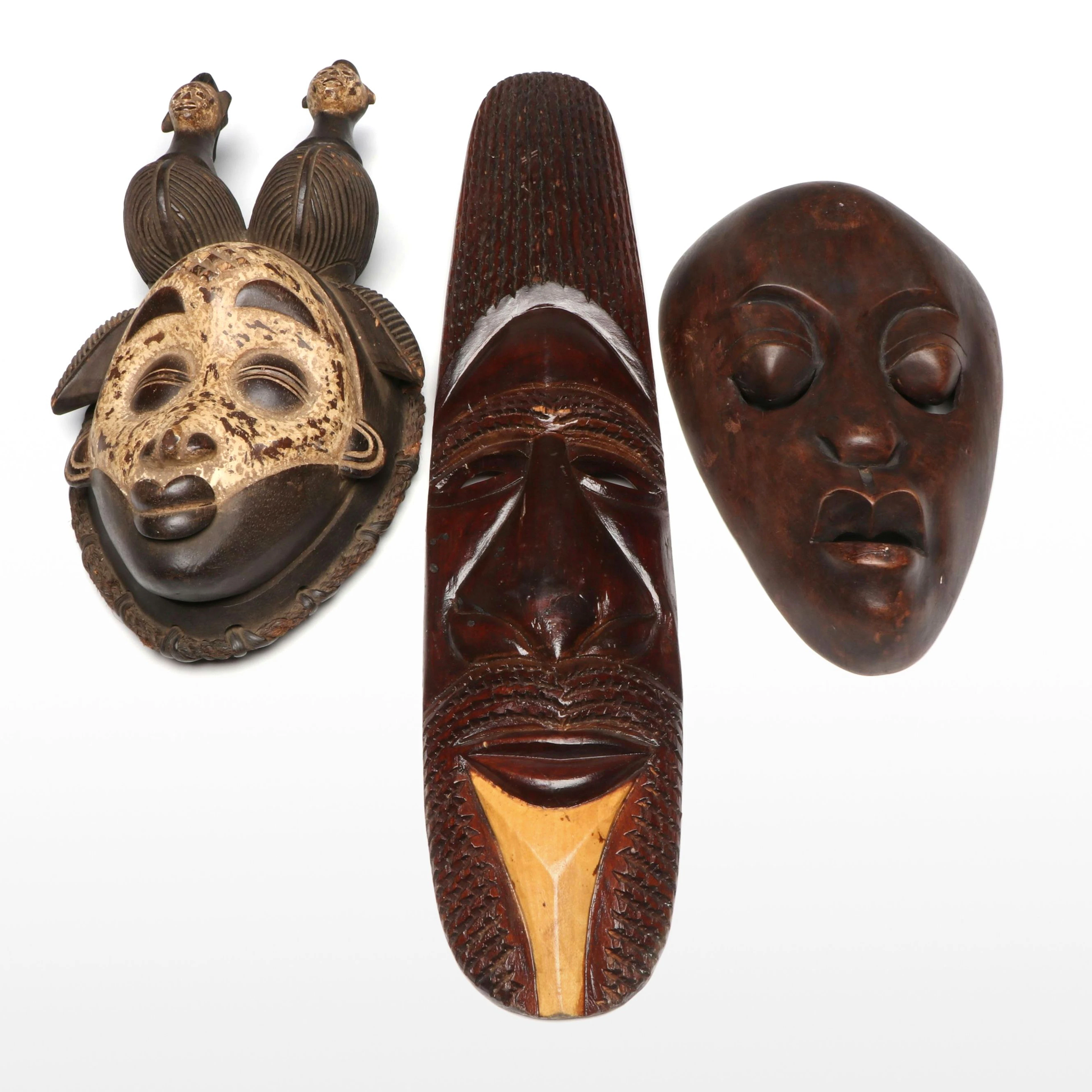 Gabonese Punu-Lumbo "Mkudj Mukyui" Female Ancestor Mask, and More