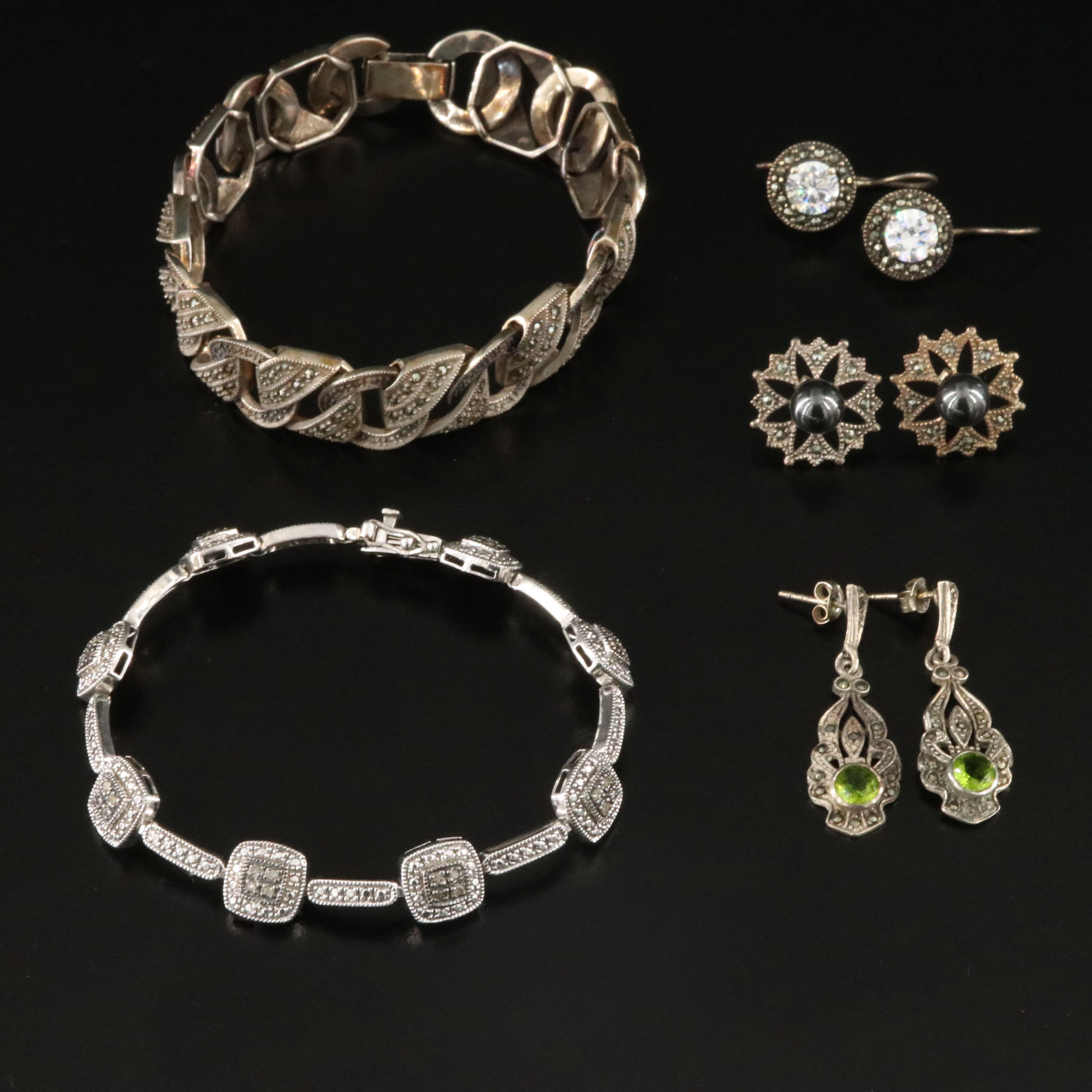 Judith Jack Bracelet, Marcasite & Diamond Accents in Sterling Jewelry