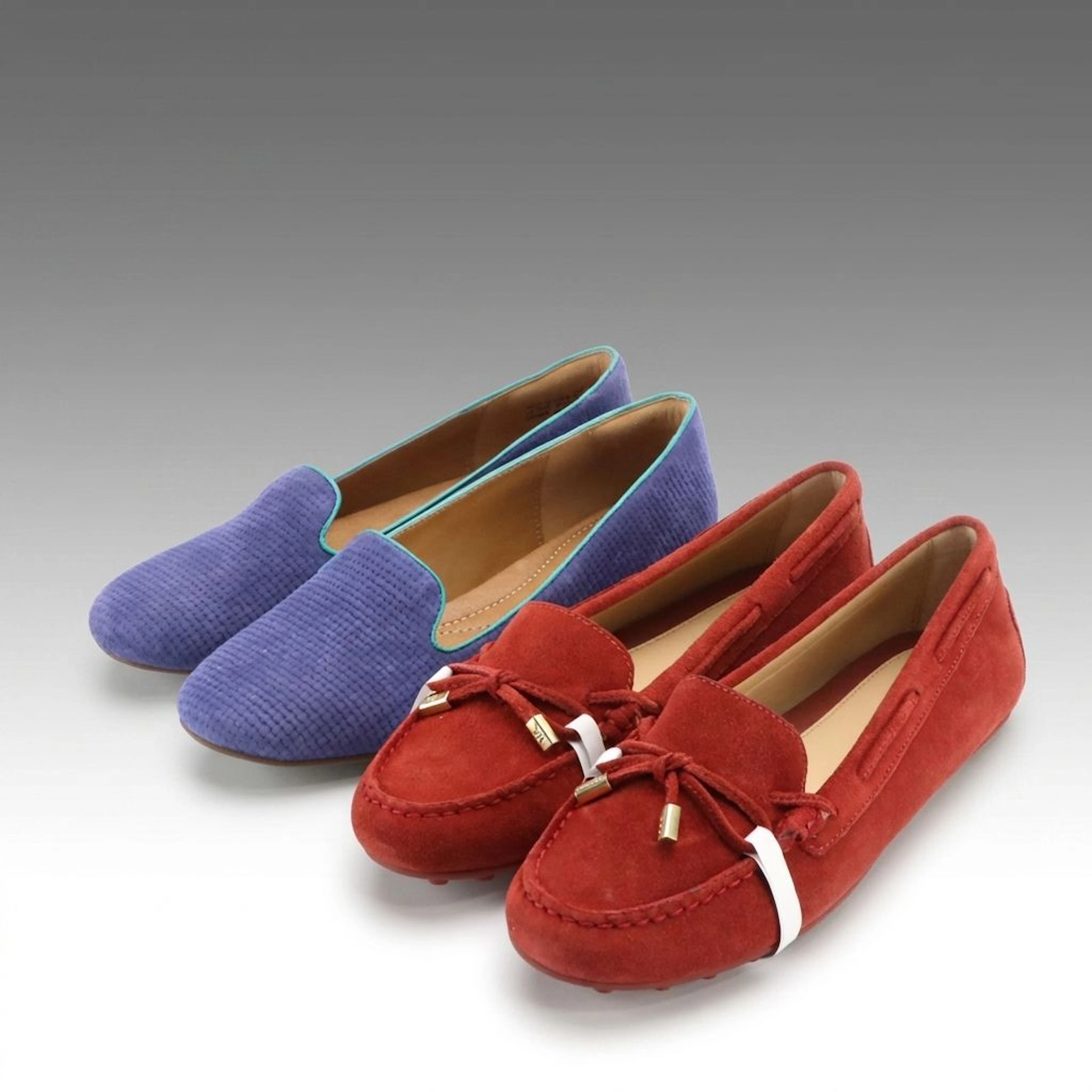 Clarks Valley Lounge Slip-On Flats and Michael Michael Kors Daisy Mocs, Boxes