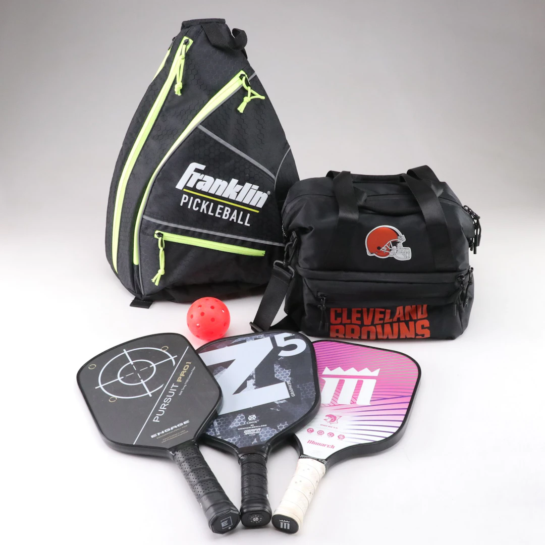 Franklin Pickleball Bag, Paddles, & Balls with Cleveland Browns Lunchbox