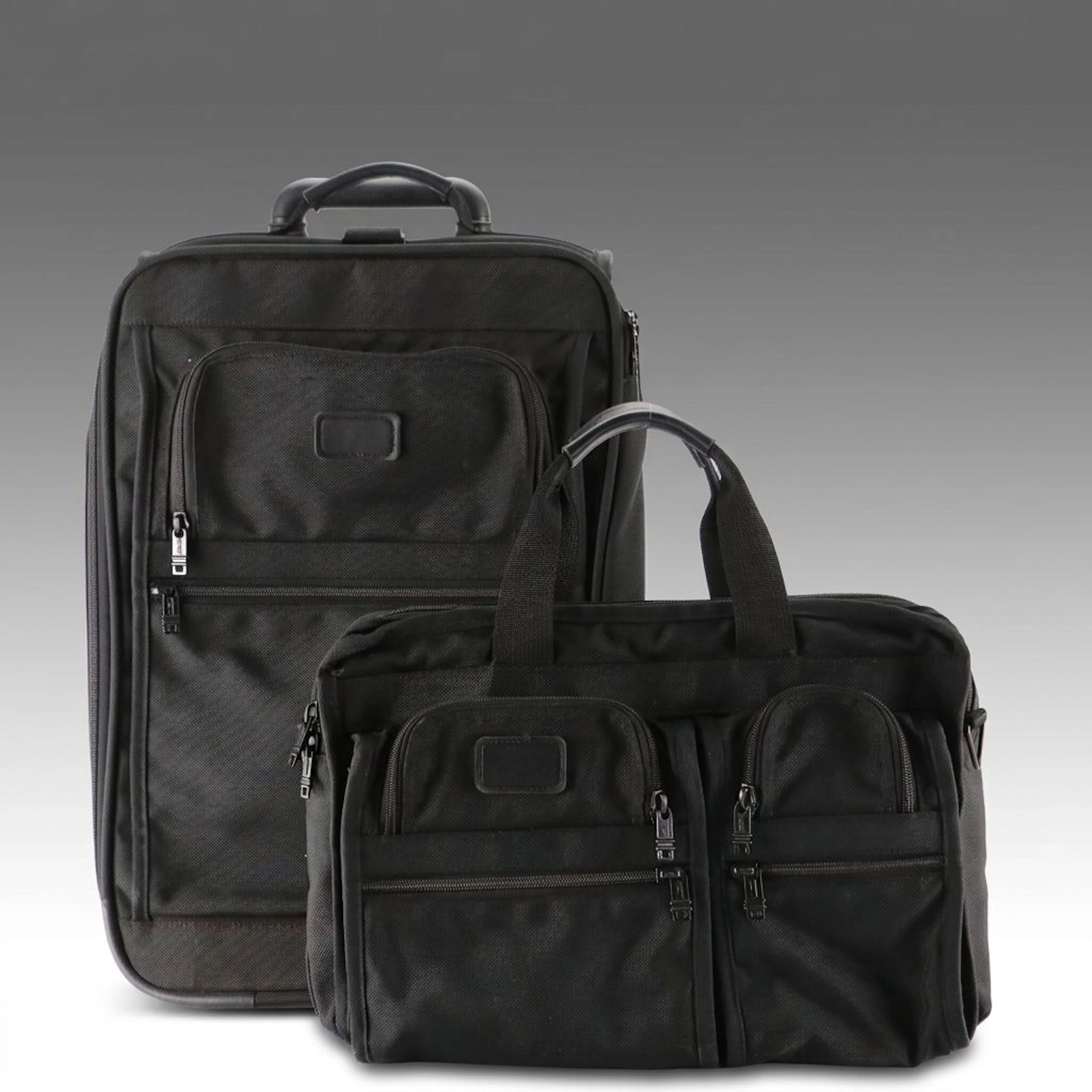 Tumi Expandable Travel Bag & Rolling Carry-On Suitcase in Black Ballistic Nylon