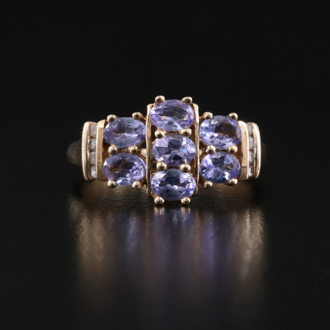 10K Tanzanite and Diamond Ring