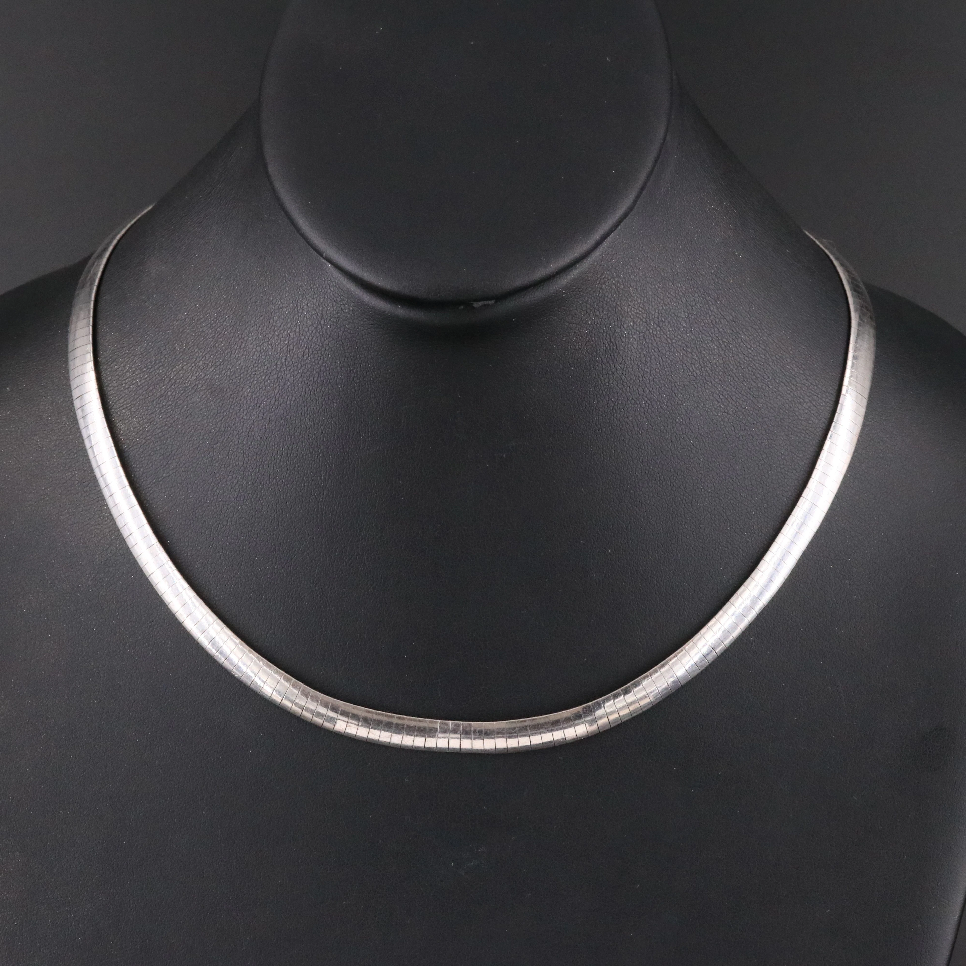 Sterling Omega Chain Necklace with 14K Top