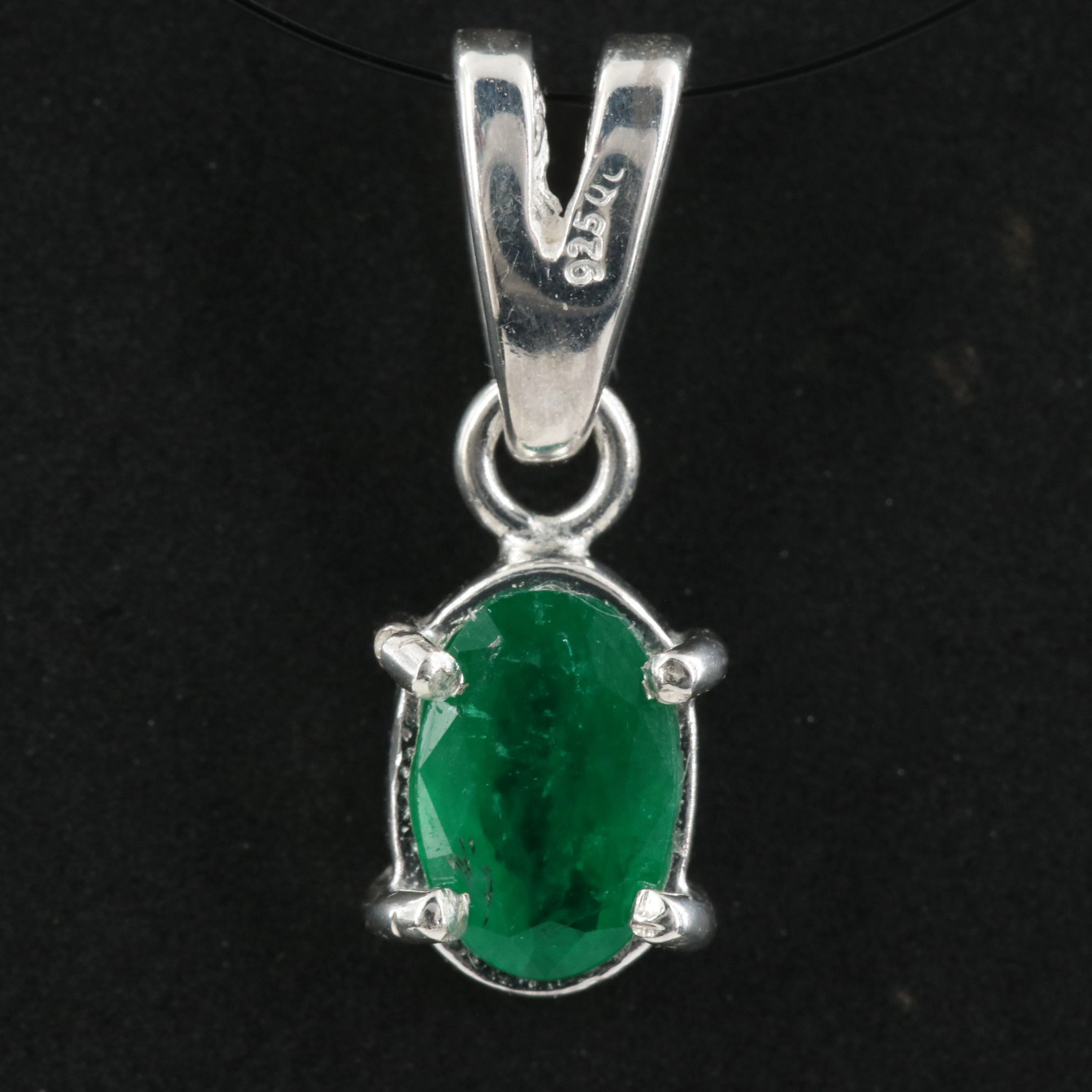 Sterling Emerald Pendant