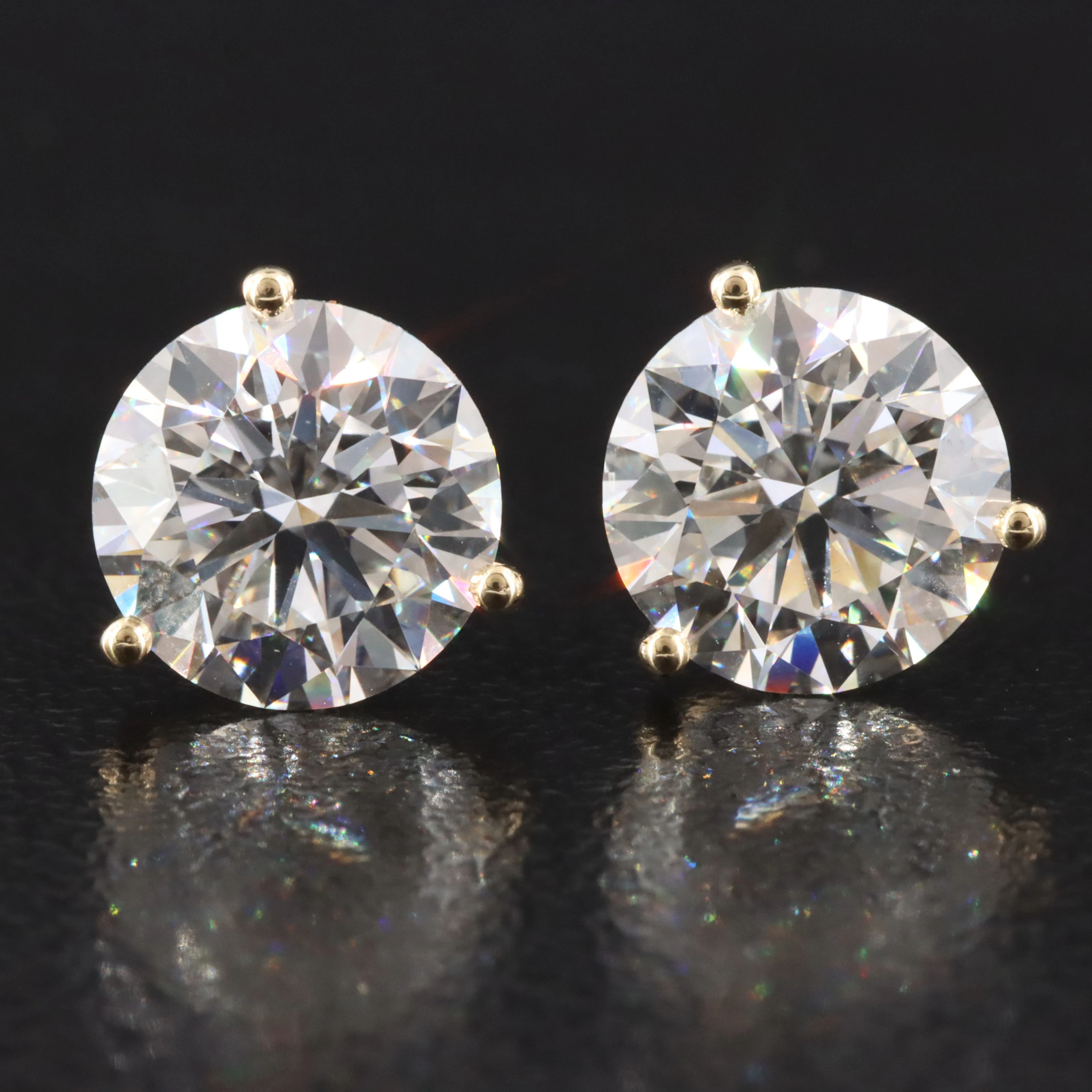 14K 4.07 CTW Lab Grown Diamond Earrings with IGI Reports