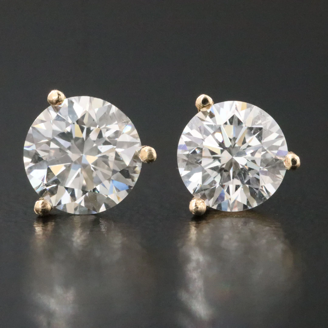 14K 1.80 CTW Lab Grown Diamond Martini Set Solitaire Earrings