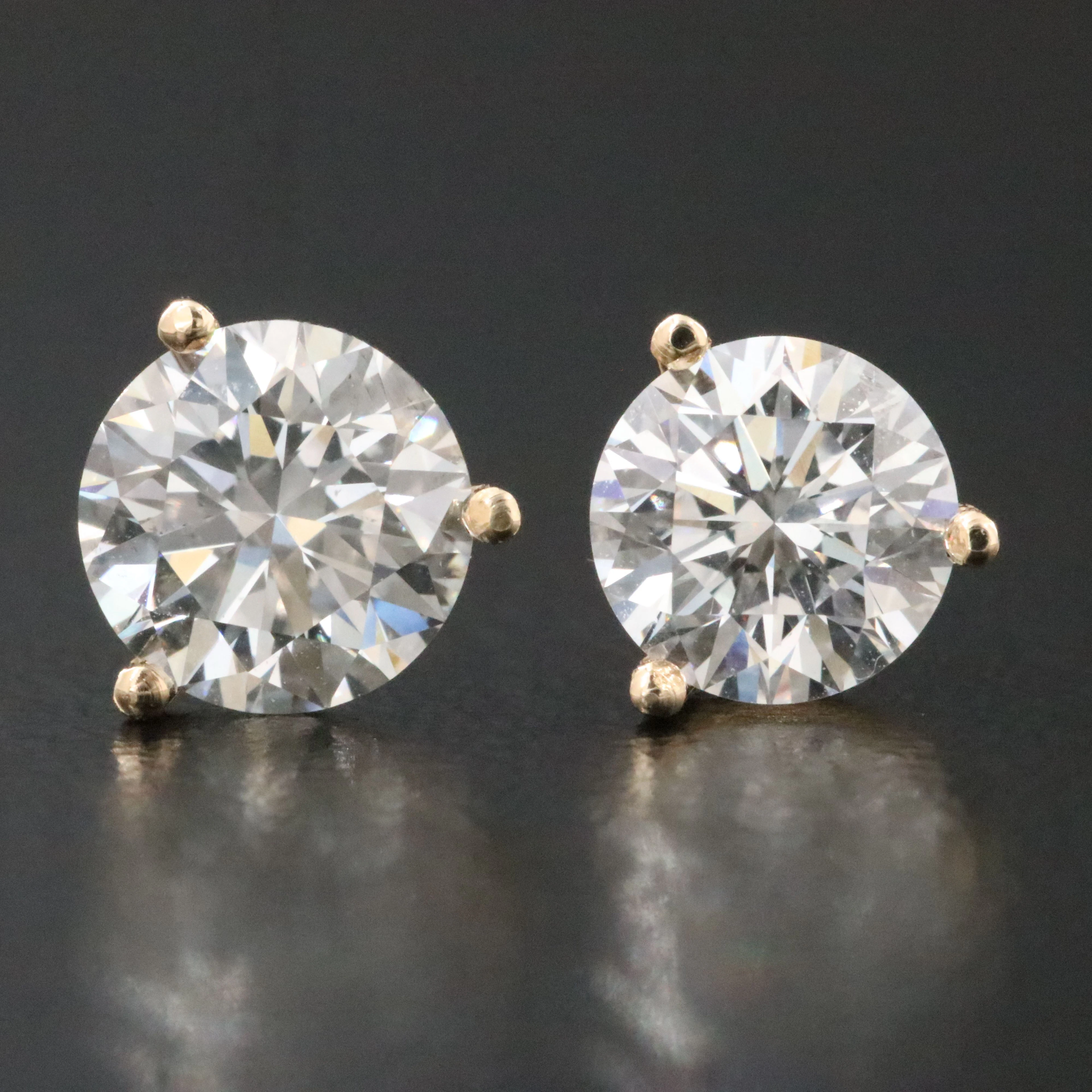14K 1.80 CTW Lab Grown Diamond Martini Set Solitaire Earrings