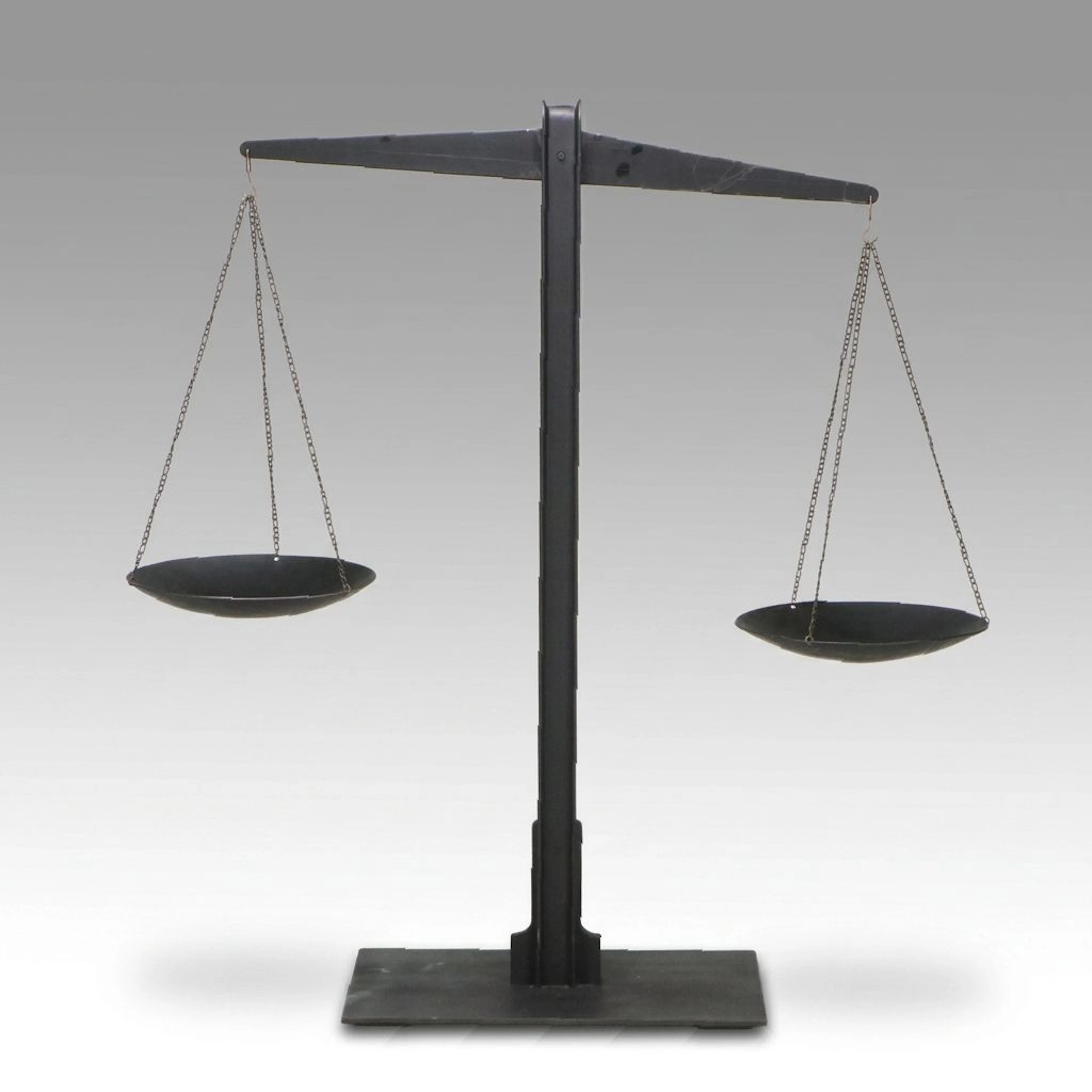 Minimalist Black Coated Metal Set of Decorative Scales