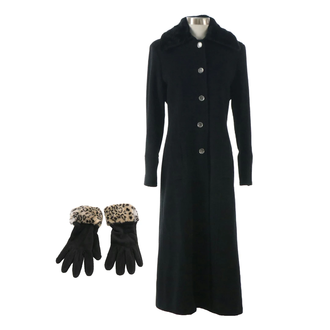 Marvin Richards Longline Tailored Coat with Faux Fur Trim, Preston