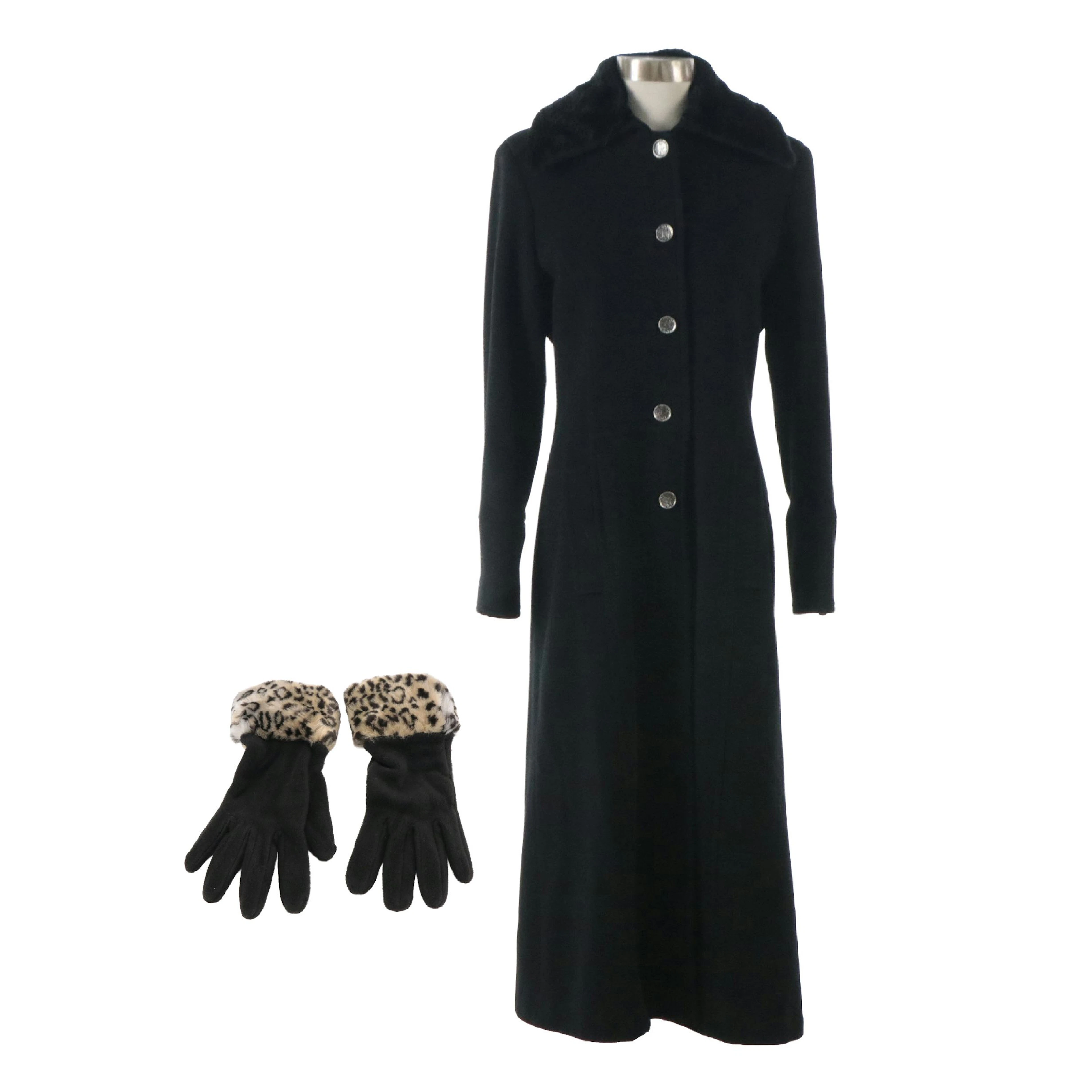 Marvin Richards Longline Tailored Coat with Faux Fur Trim, Preston
