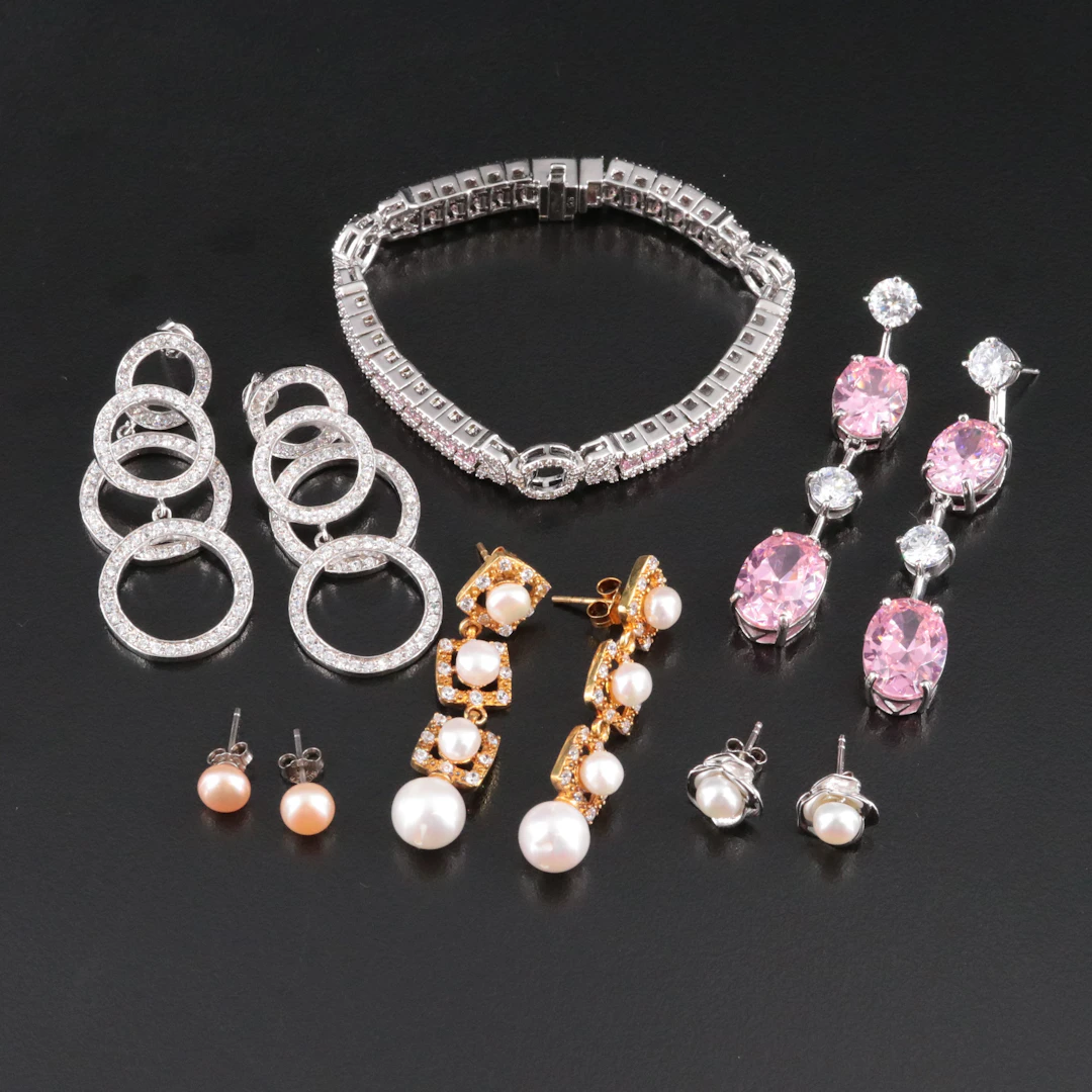 Sterling Collection with Pearls and CZ