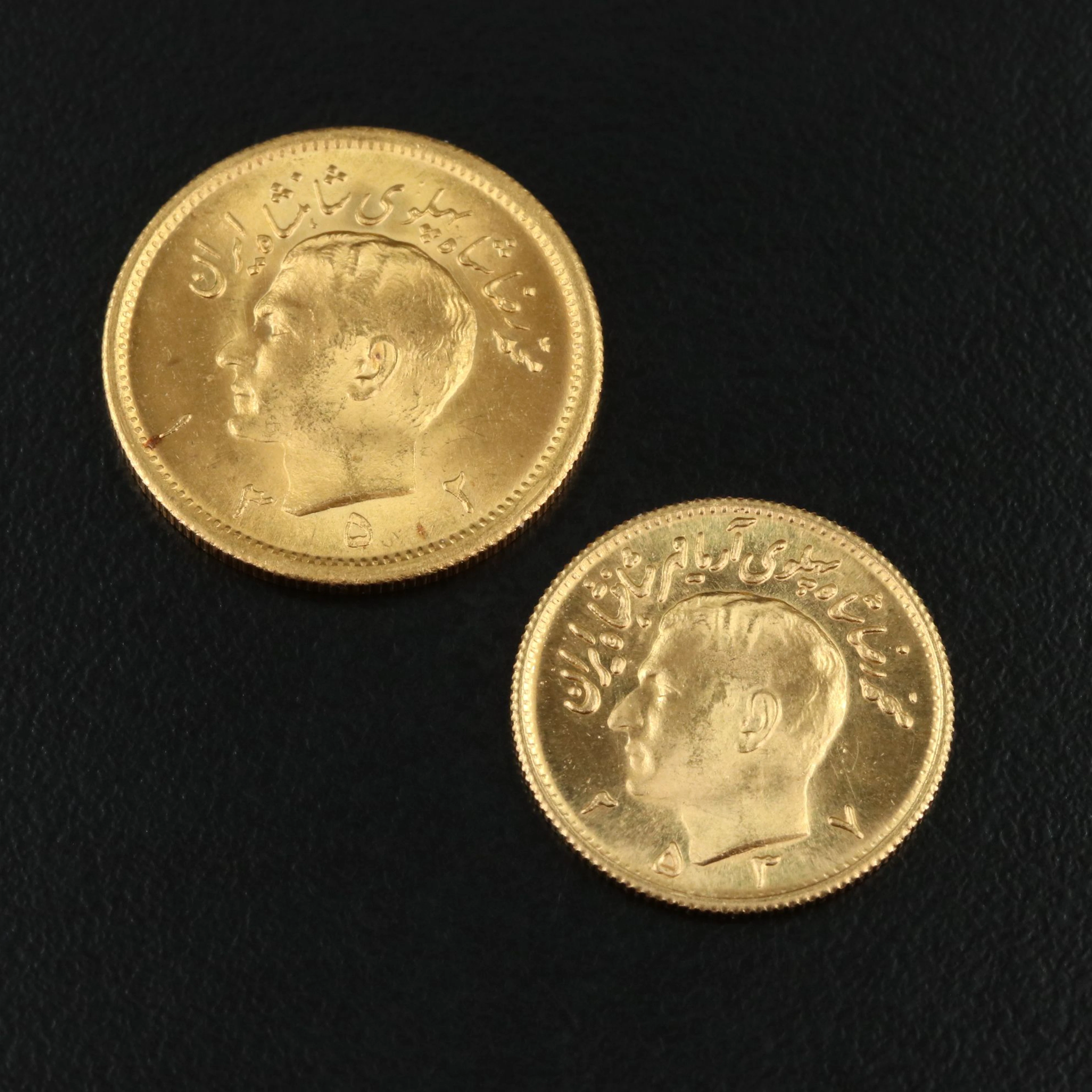 Two Different 90% Gold Coins from 1970's Iran