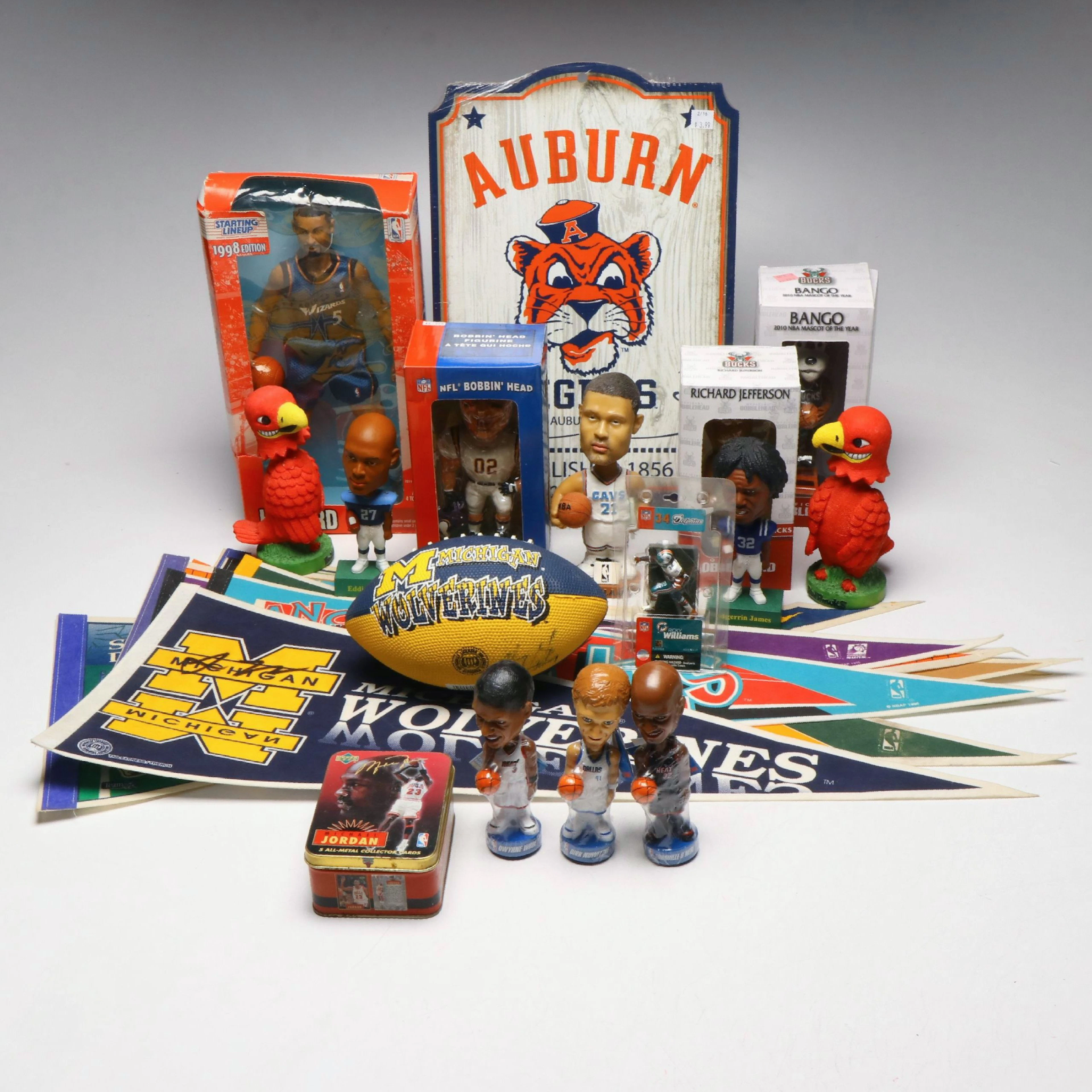 Signed Pennants with Bobbleheads, Michael Jordan Basketball Cards and More
