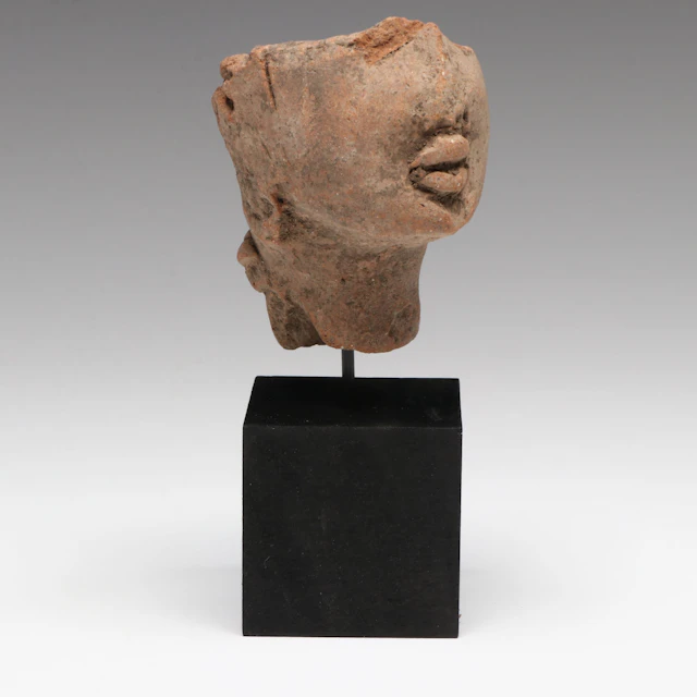 Graeco Roman Terracotta Head Fragment, Circa 1st Century BCE/CE
