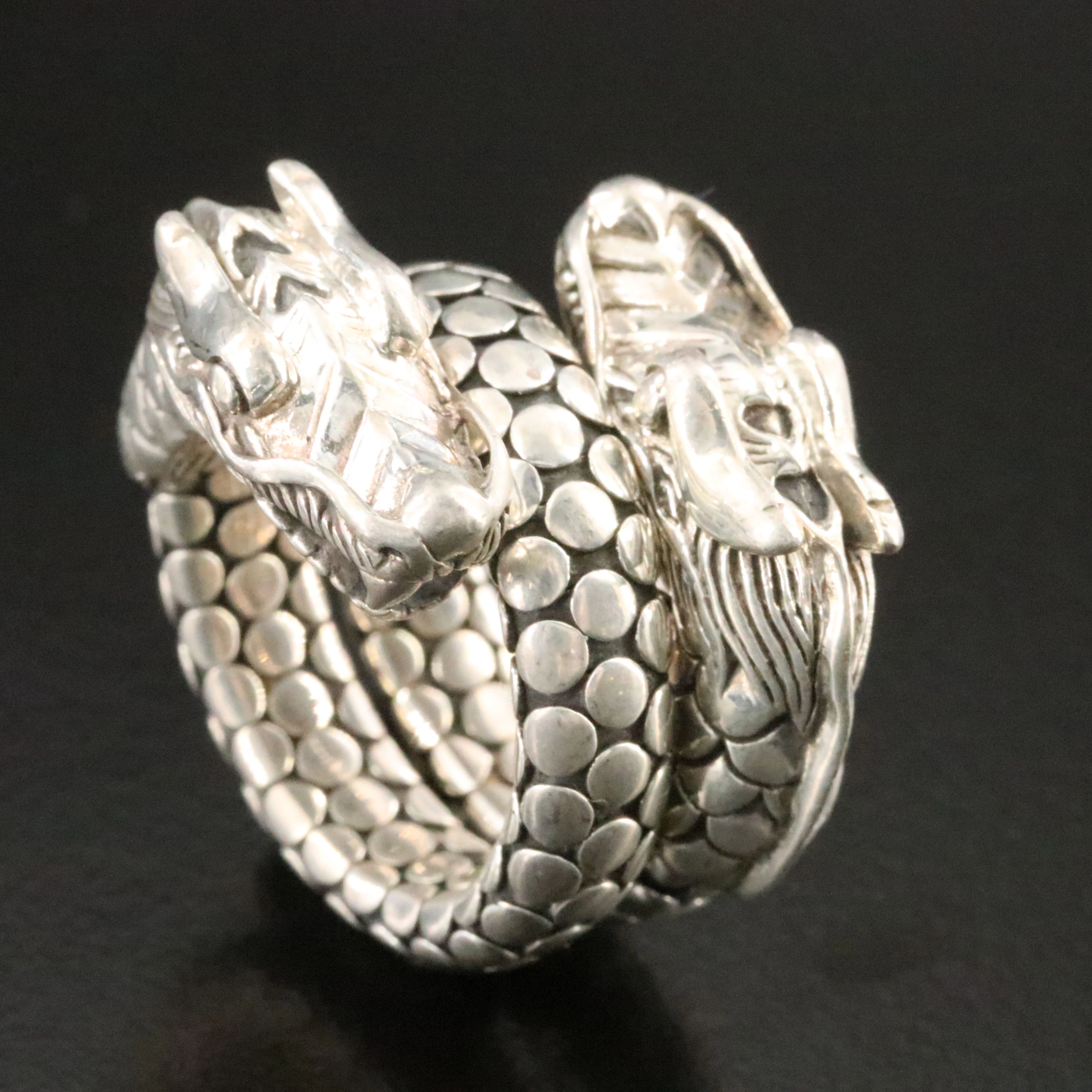 John Hardy Legends Naga Sterling Dot Coil Wrap Ring