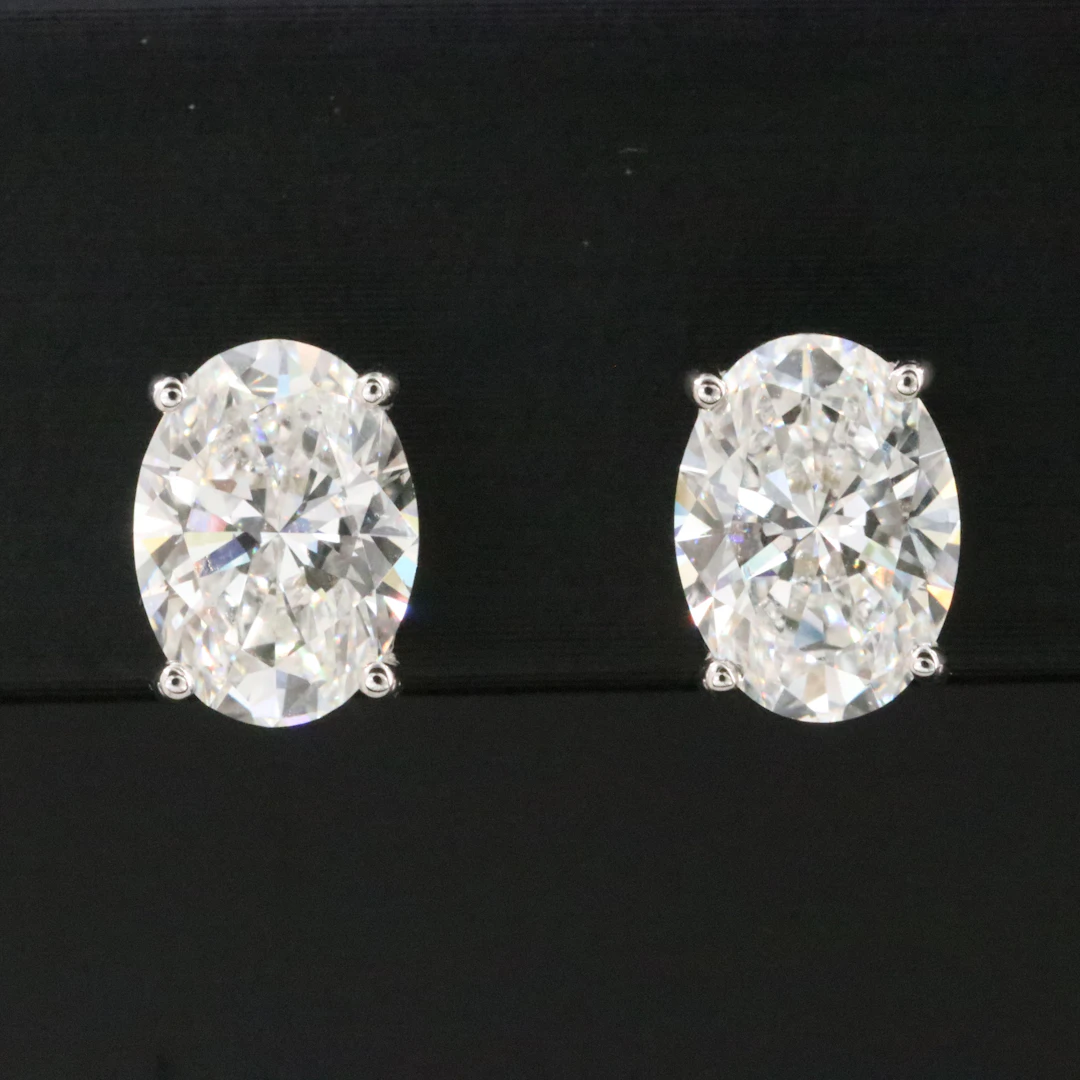 14K 3.06 CTW Lab Grown Diamond Earrings with IGI Reports