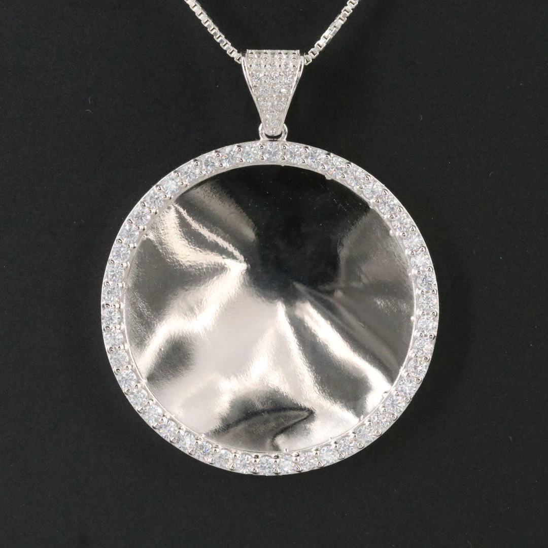 Sterling Round CZ Pendant Necklace
