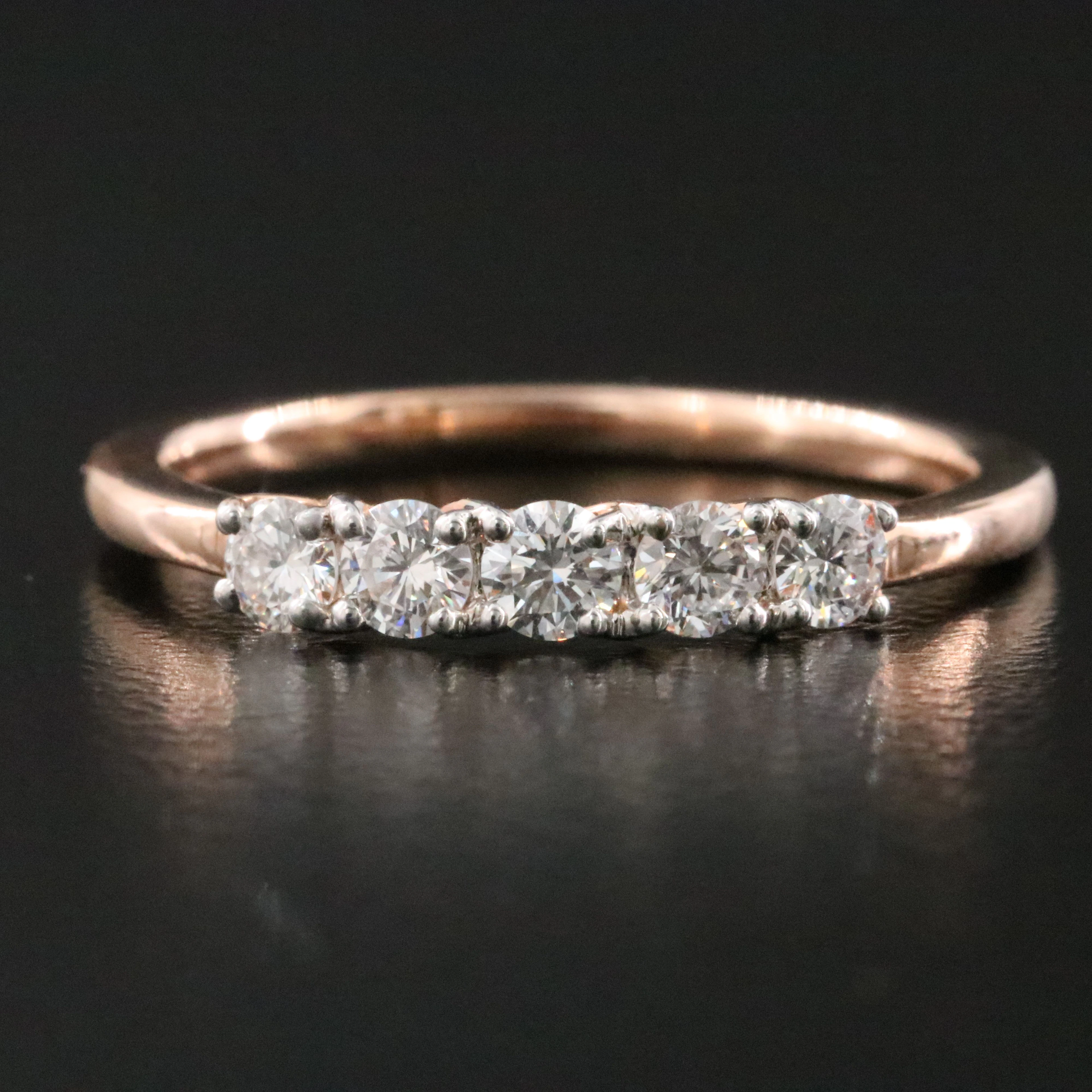14K Rose Gold 0.43 CTW Lab Grown Diamond Stackable Ring
