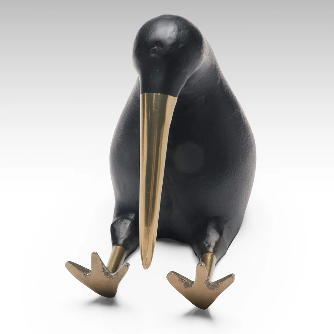 Hollywood Regency Style Patinated Brass Kiwi Figure