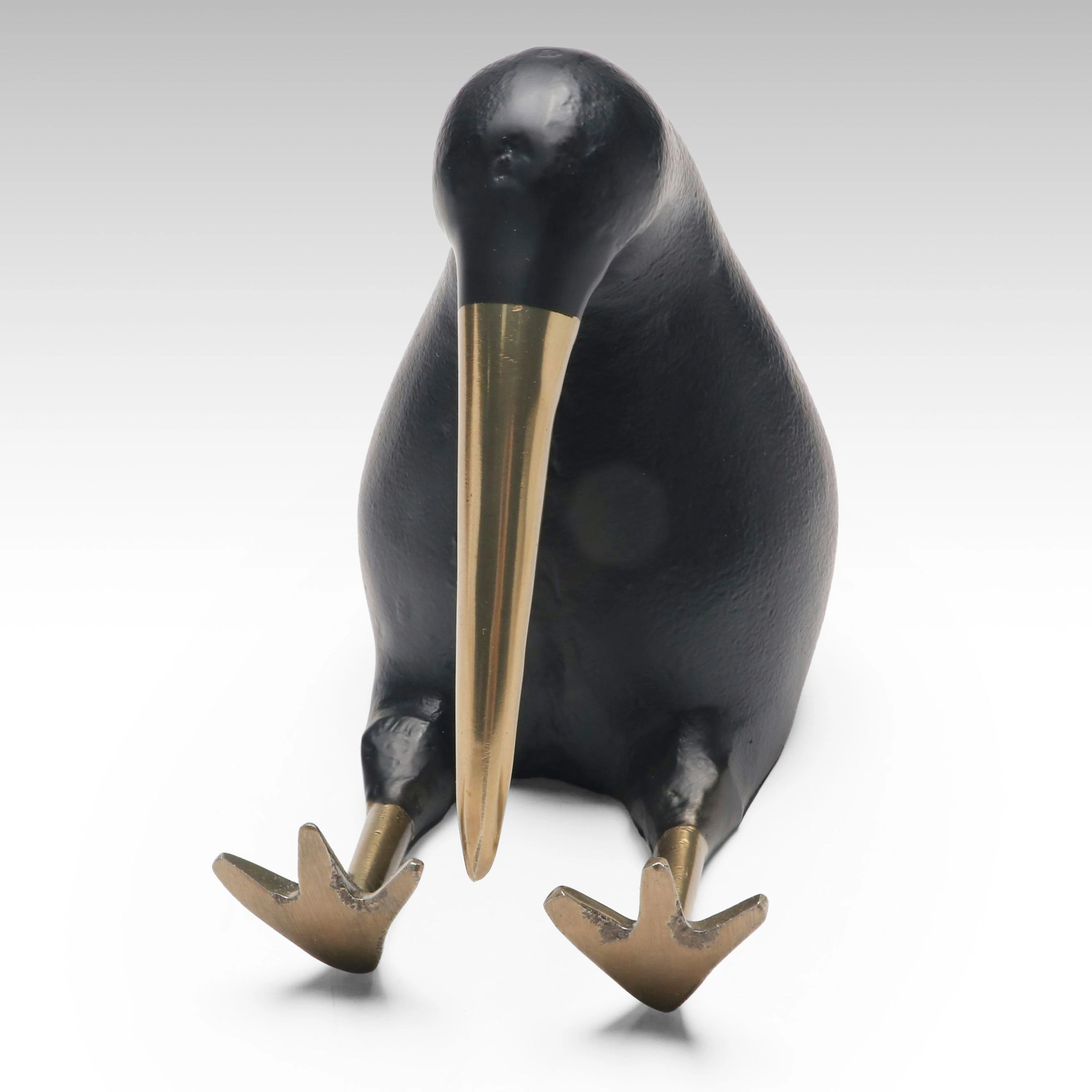 Hollywood Regency Style Patinated Brass Kiwi Figure