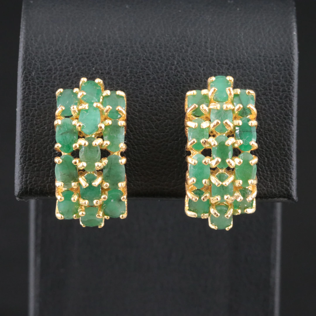 Sterling Emerald Earrings