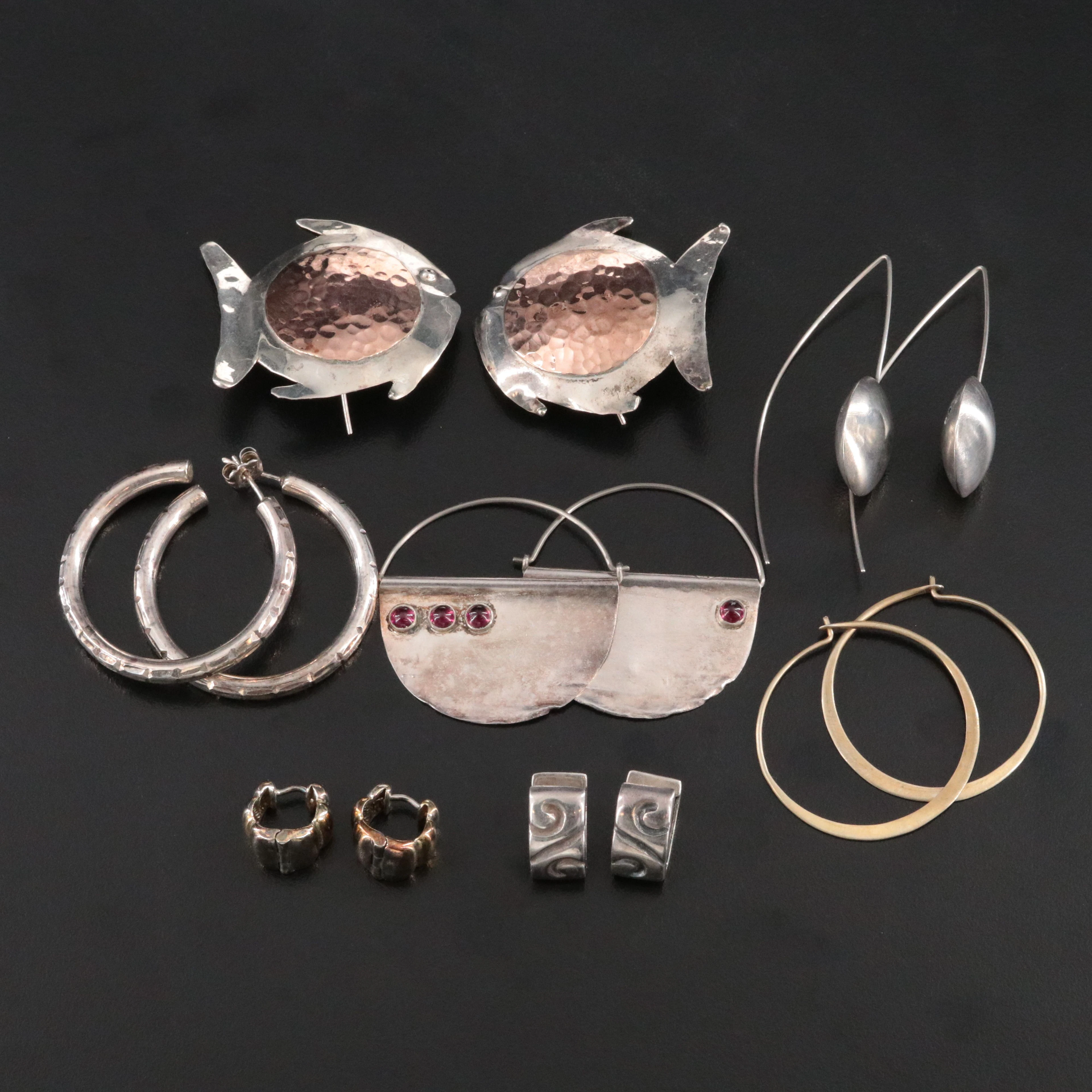 Sterling Earring Collection Featuring Garnet