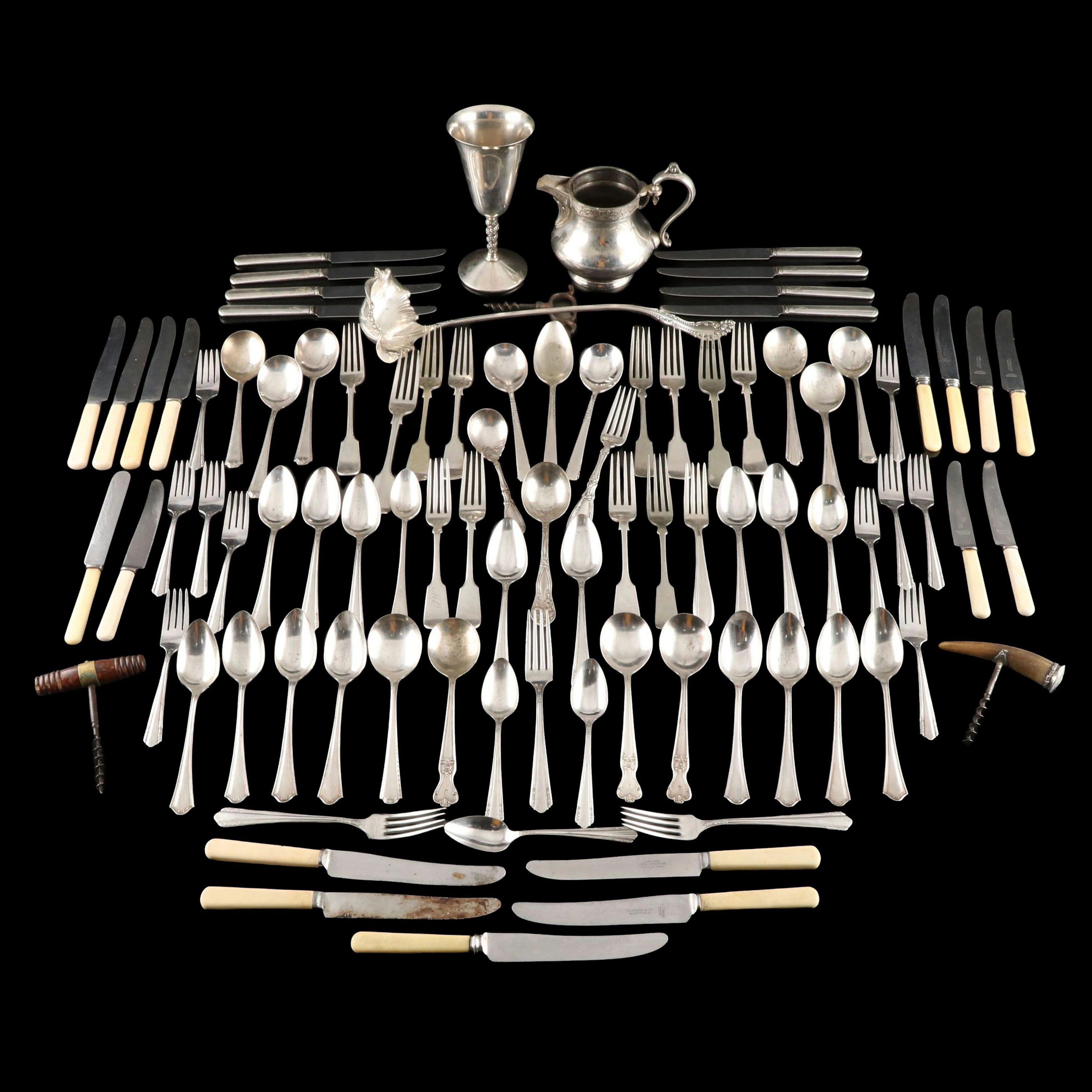 Wm. Rogers, Oneida and Other Silver Plate Flatware with Silver Plate