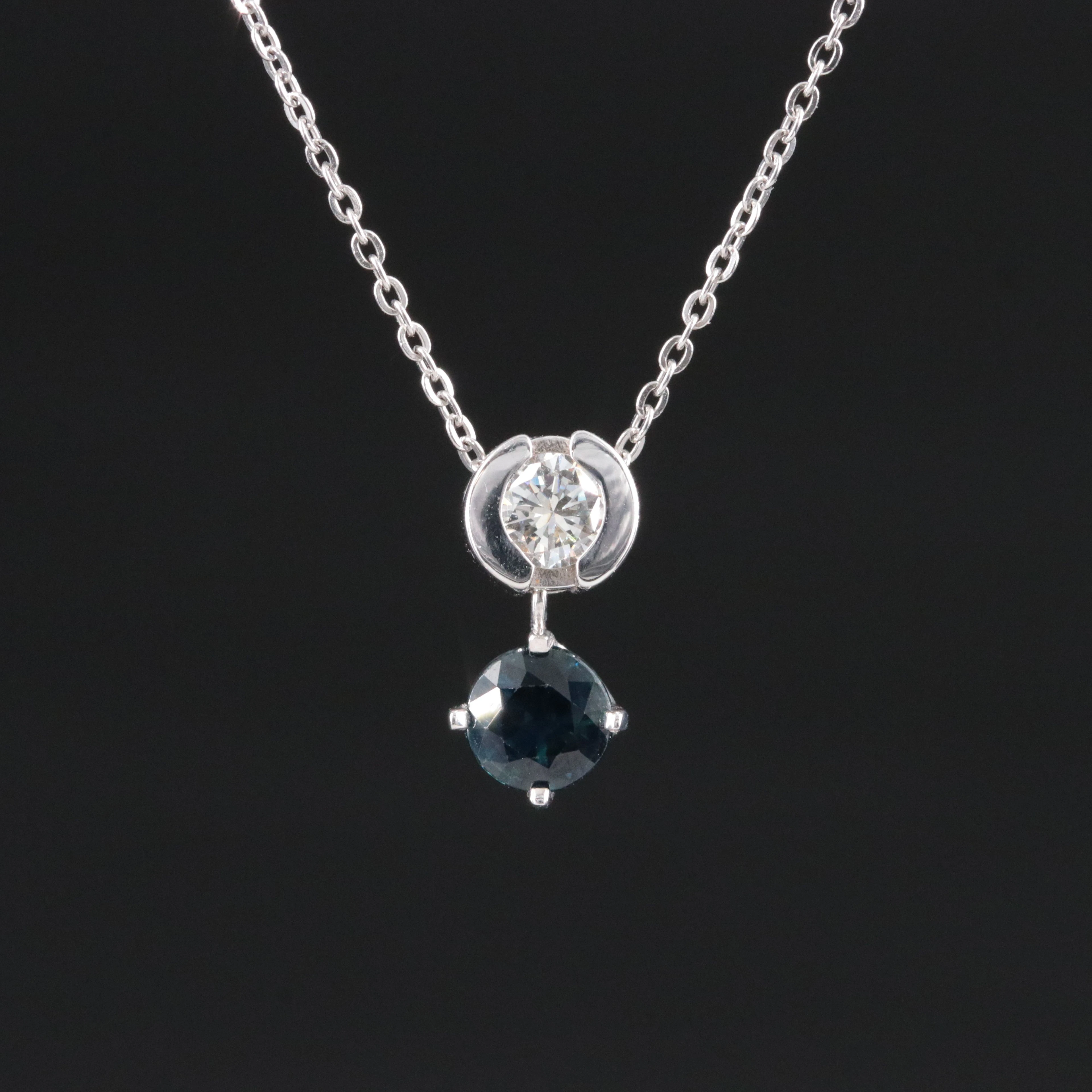 14K Diamond and Sapphire Necklace