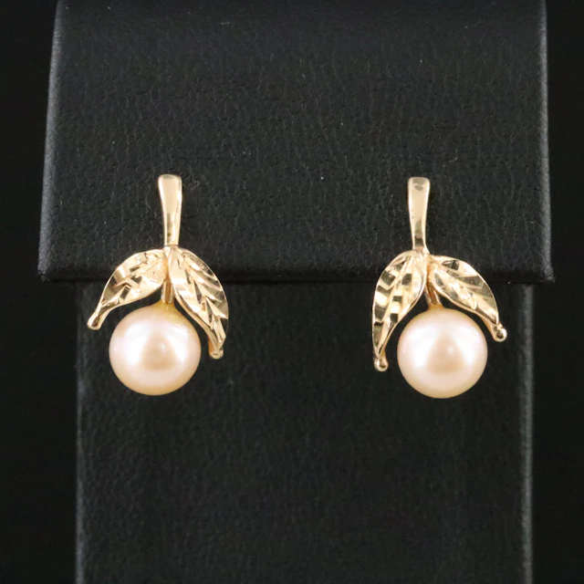 14K Pearl Drop Earrings