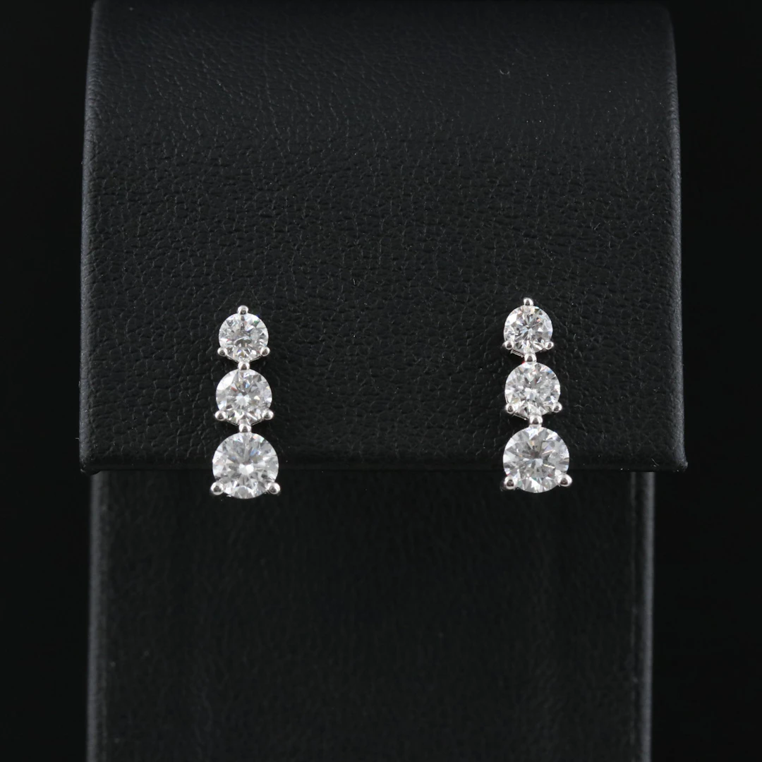 14K 1.47 CTW Lab Grown Diamond Drop Earrings