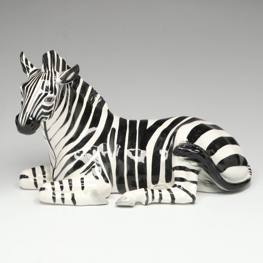 Tilso Mid Century Modern Japanese Porcelain Zebra Statuette