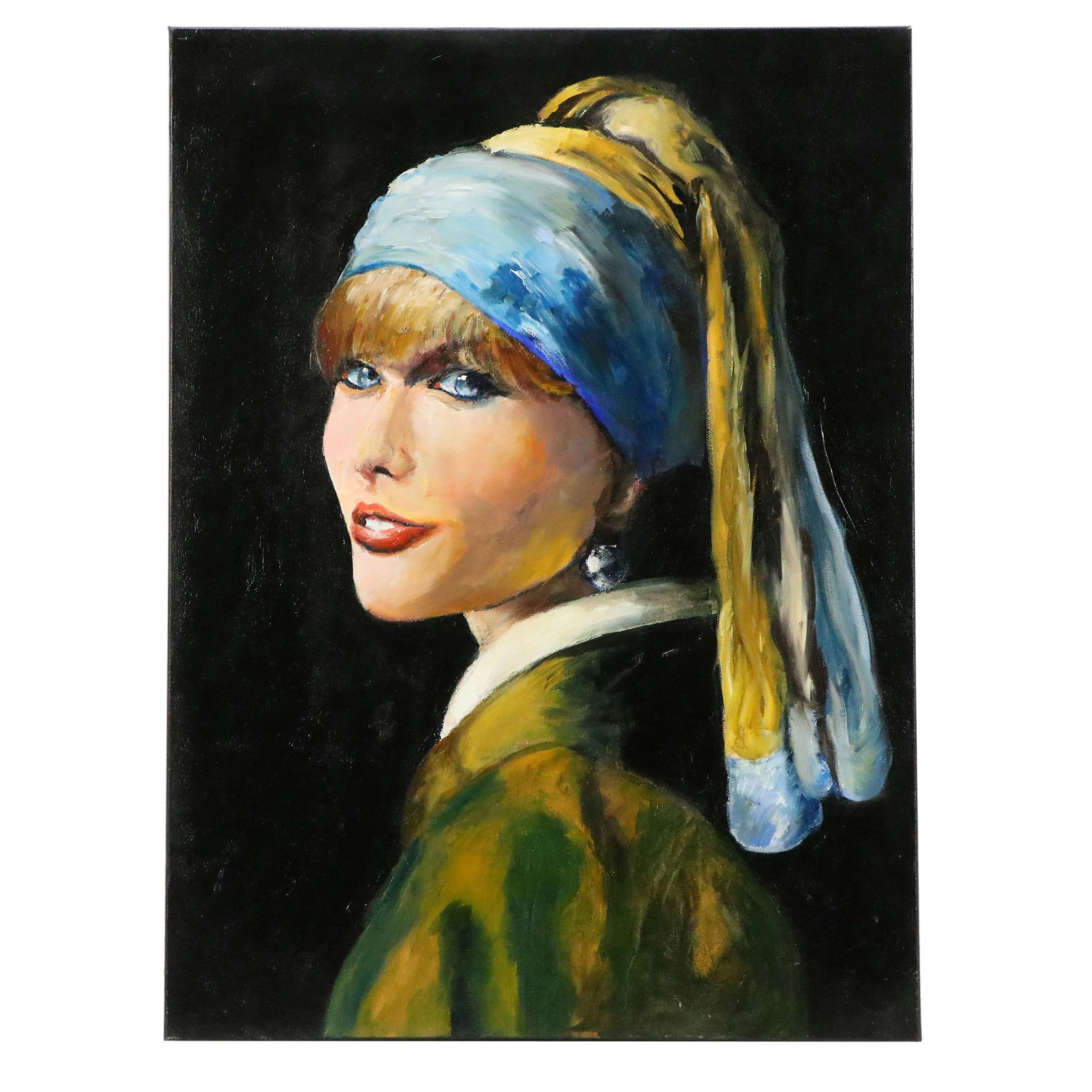 James Conroy Oil Painting of Taylor Swift as "Girl with a Pearl Earring"