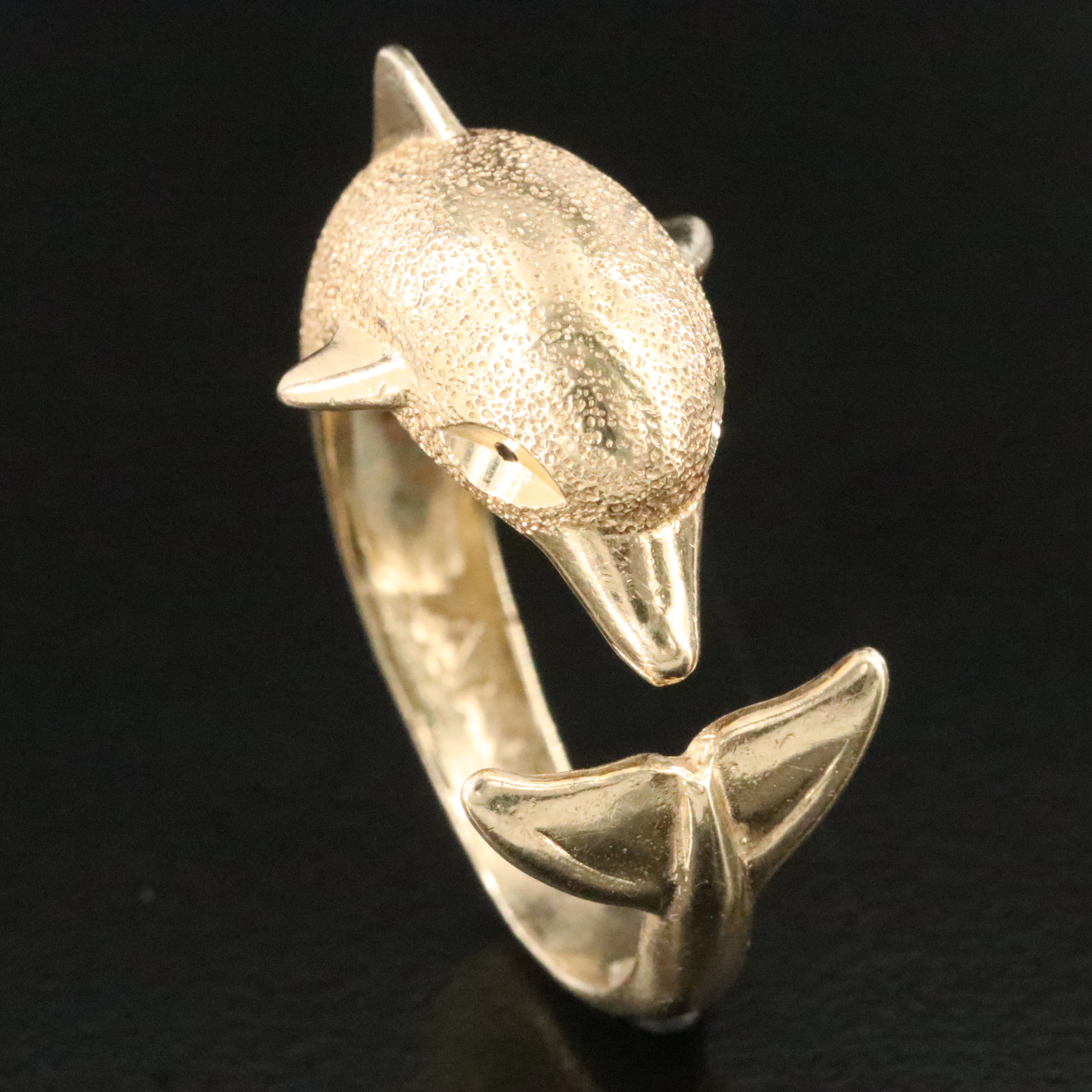 14K Dolphin Wrap Ring